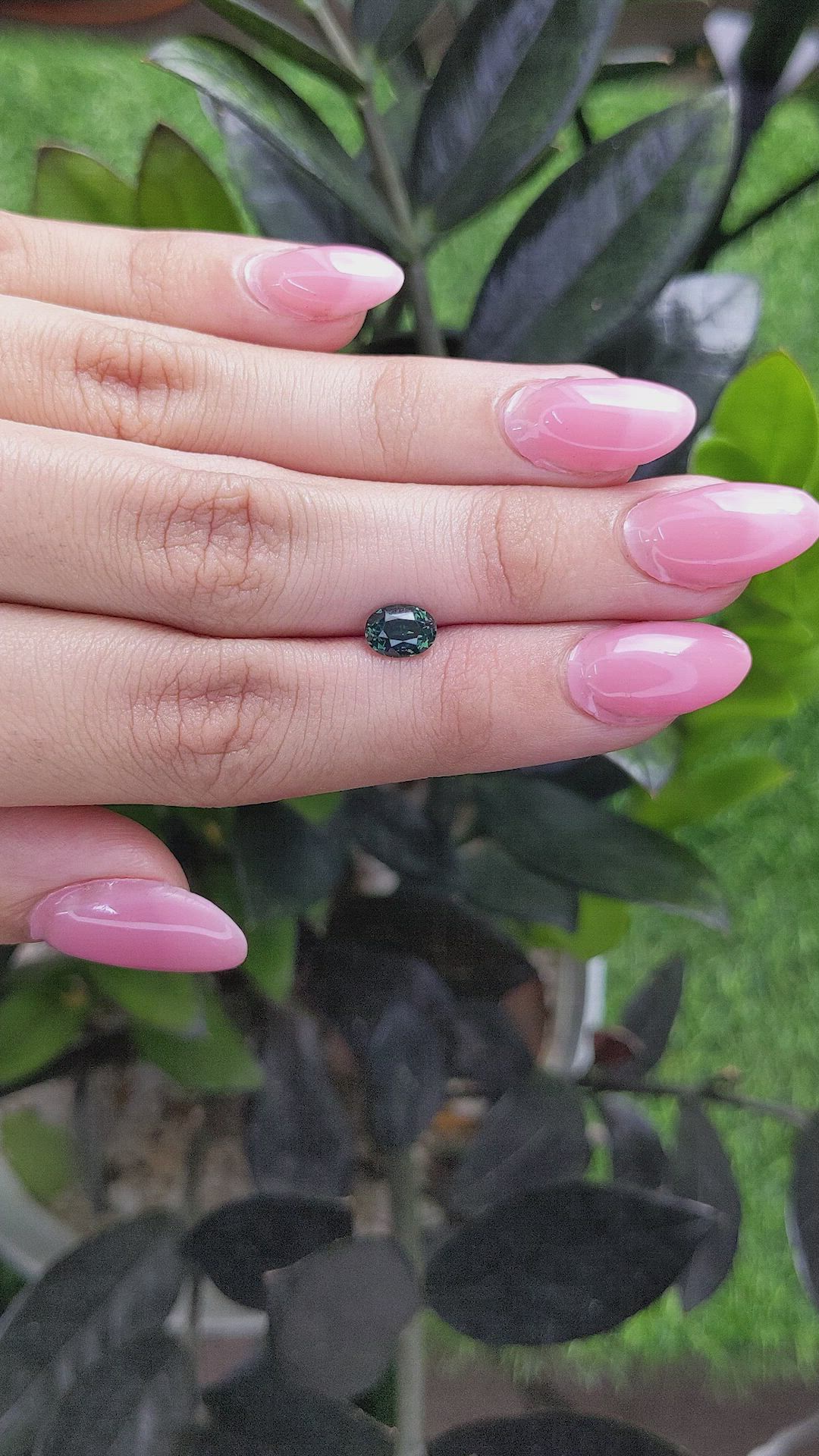 1.27 Ct. Bluish Green Sapphire from Africa Size Video