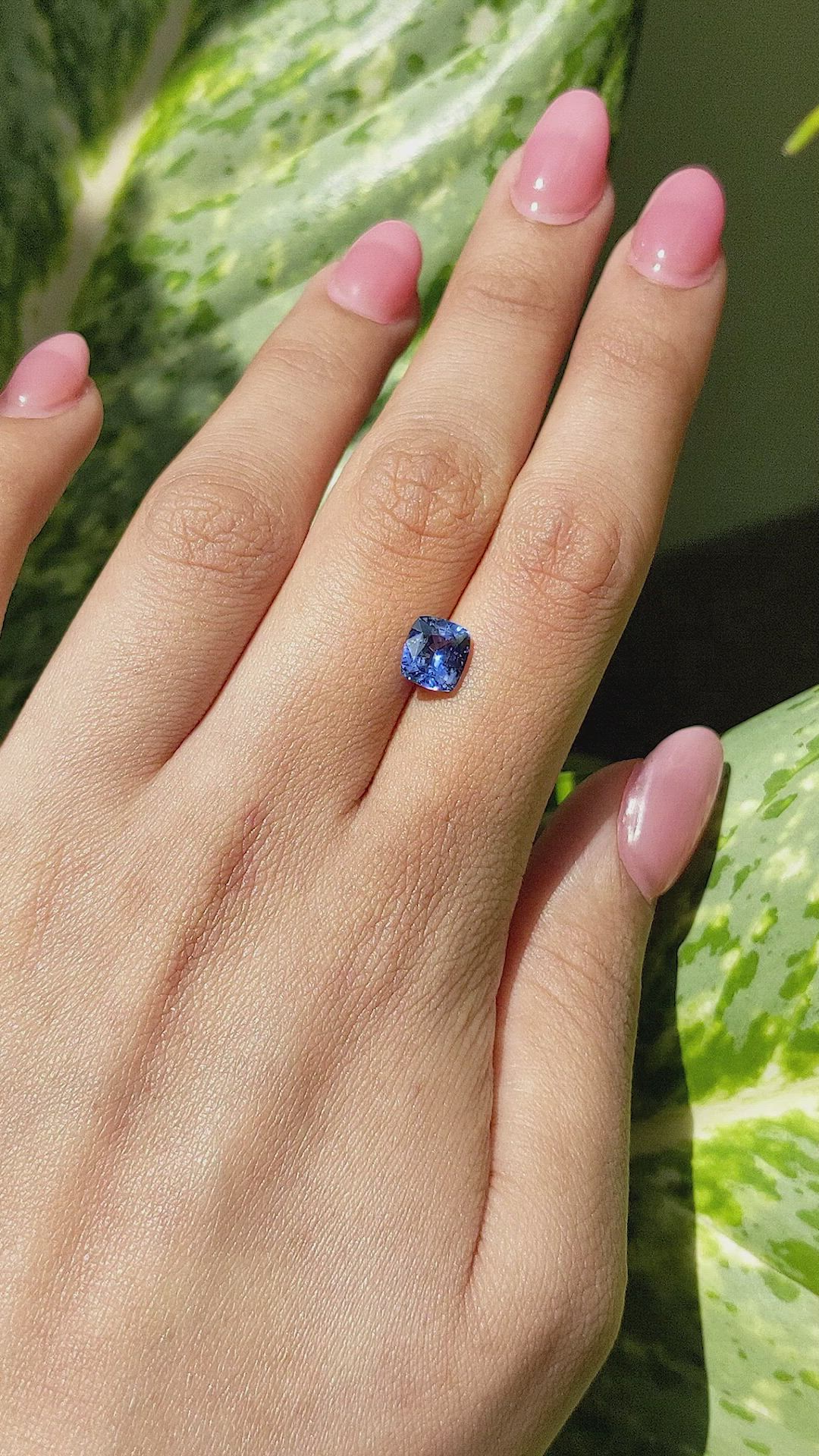 2.06 Ct. Blue Sapphire from Ceylon (Sri Lanka) Size Video