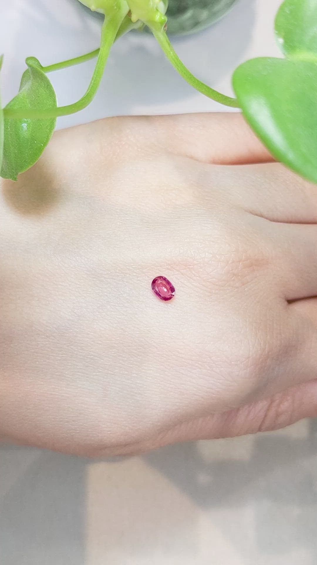 0.56 Ct. Reddish Pink Sapphire from Burma (Myanmar) Size Video