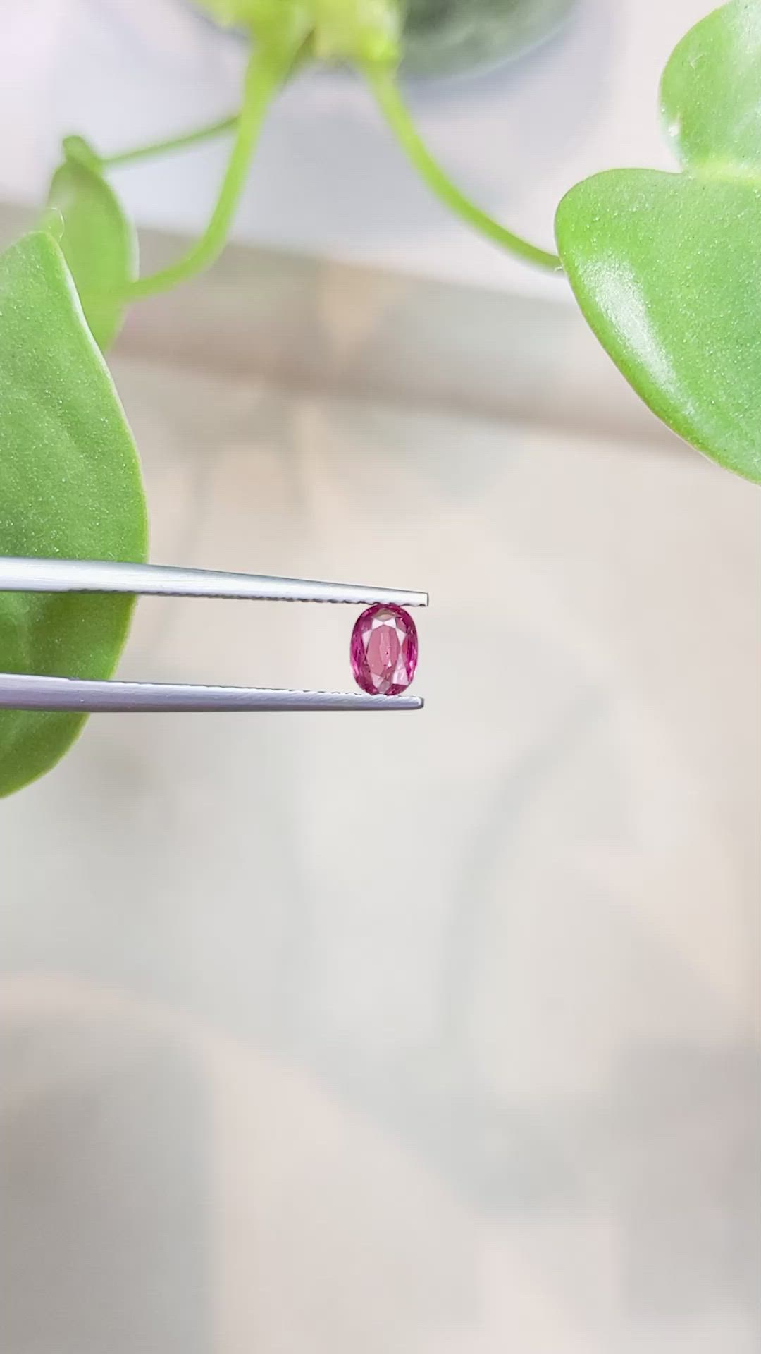 0.56 Ct. Reddish Pink Sapphire from Burma (Myanmar) Size Video