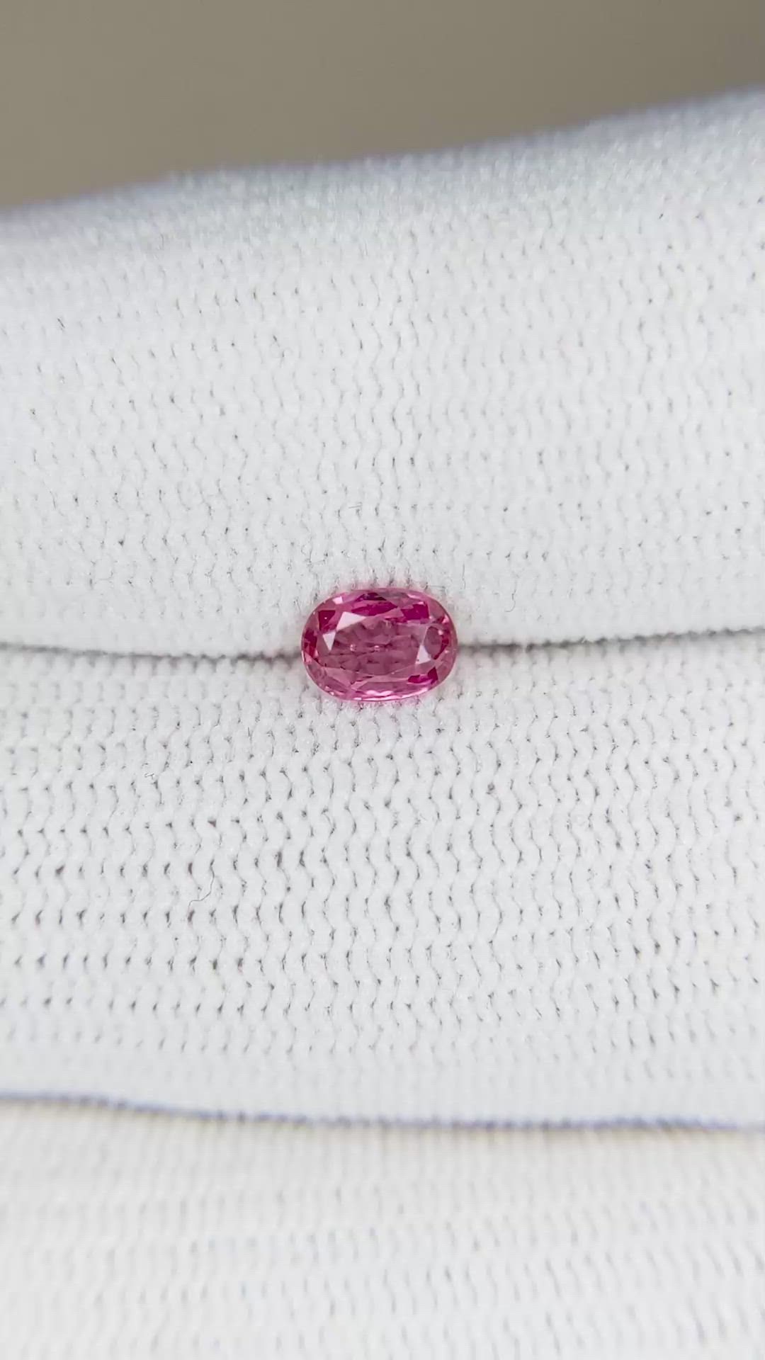 0.56 Ct. Reddish Pink Sapphire from Burma (Myanmar) Size Video