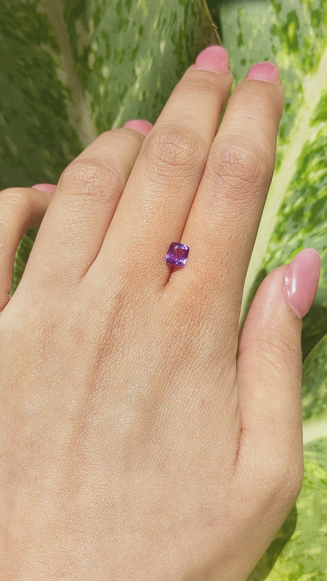 1.02 Ct. Purple Sapphire from Madagascar Size Video