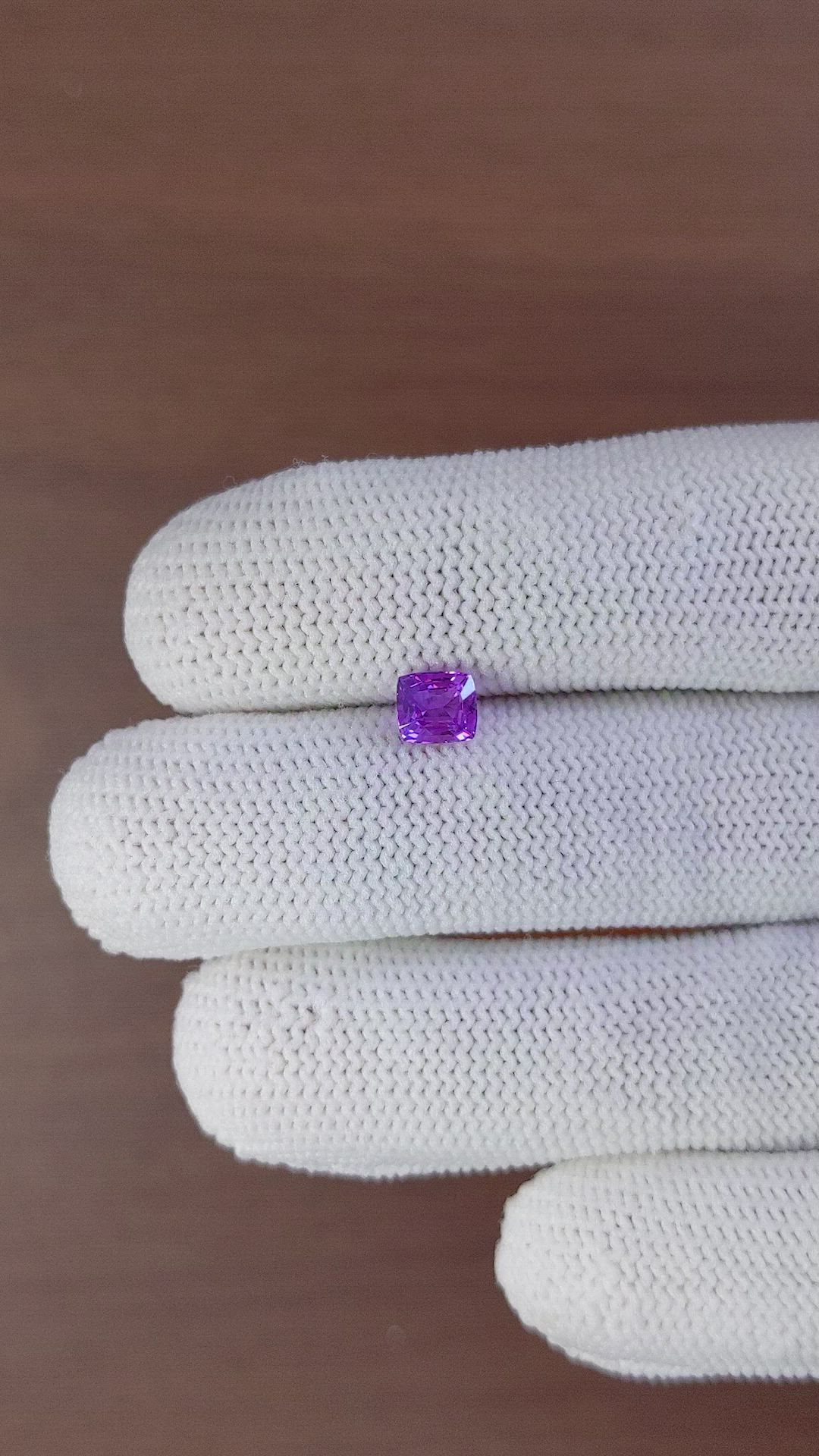1.02 Ct. Purple Sapphire from Madagascar Size Video