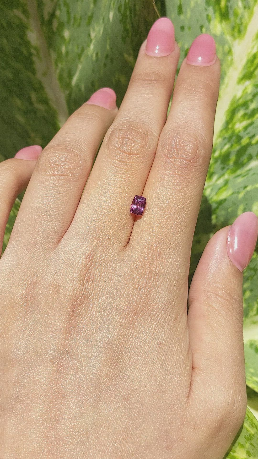1.04 Ct. Purplish Pink Sapphire from Ceylon (Sri Lanka) Size Video