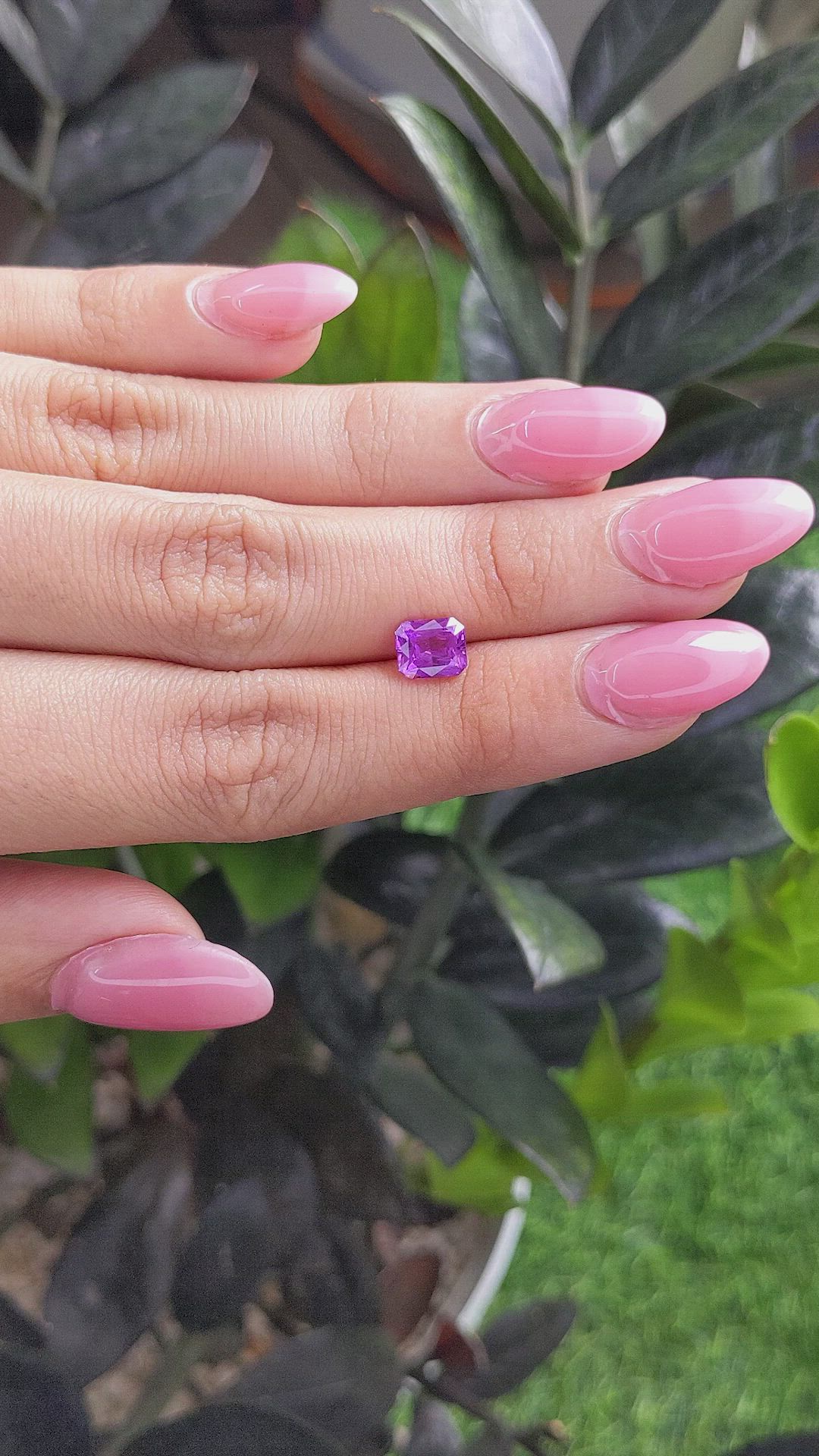 1.56 Ct. Purple Sapphire from Madagascar Size Video