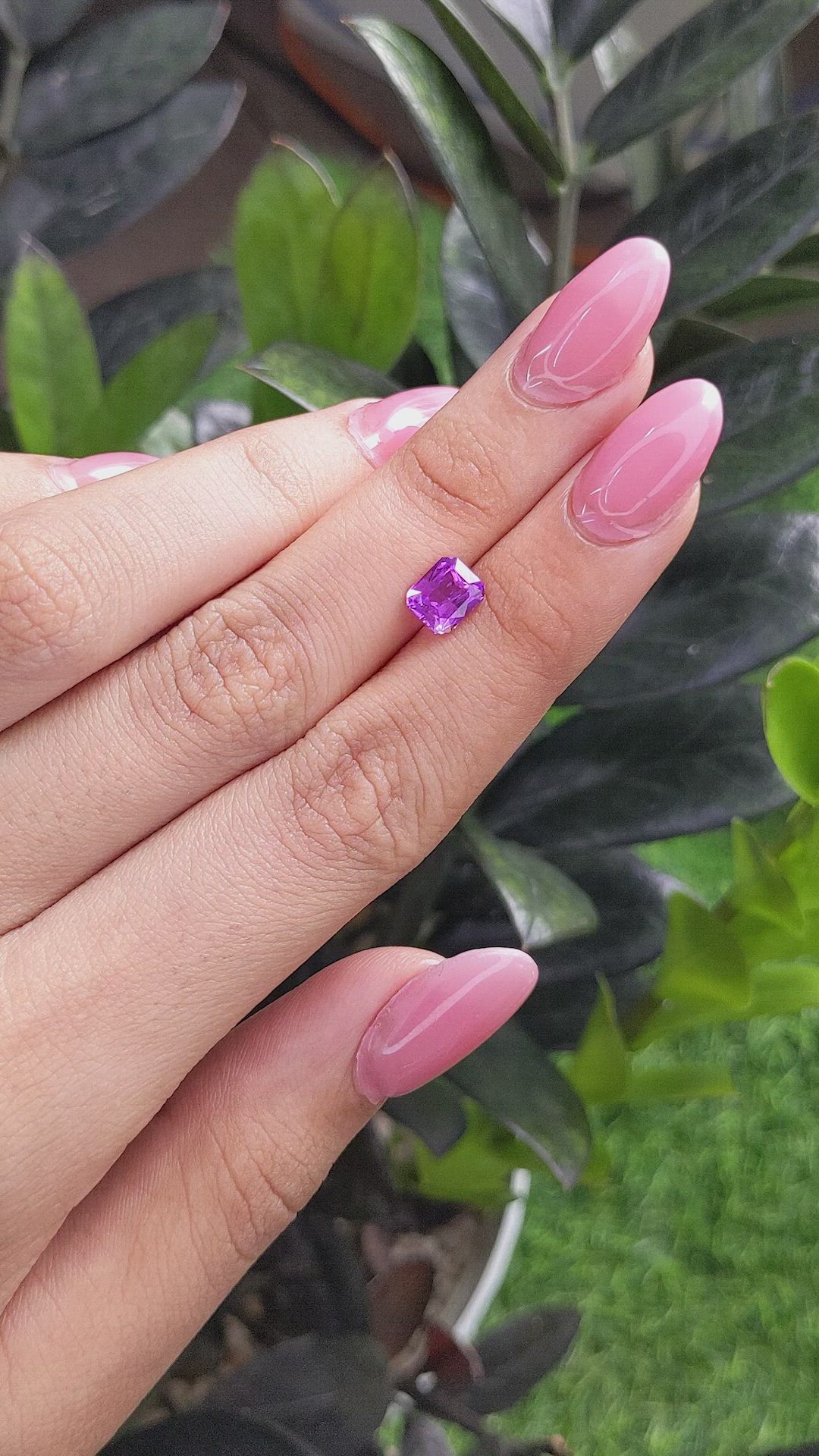 1.56 Ct. Purple Sapphire from Madagascar Size Video