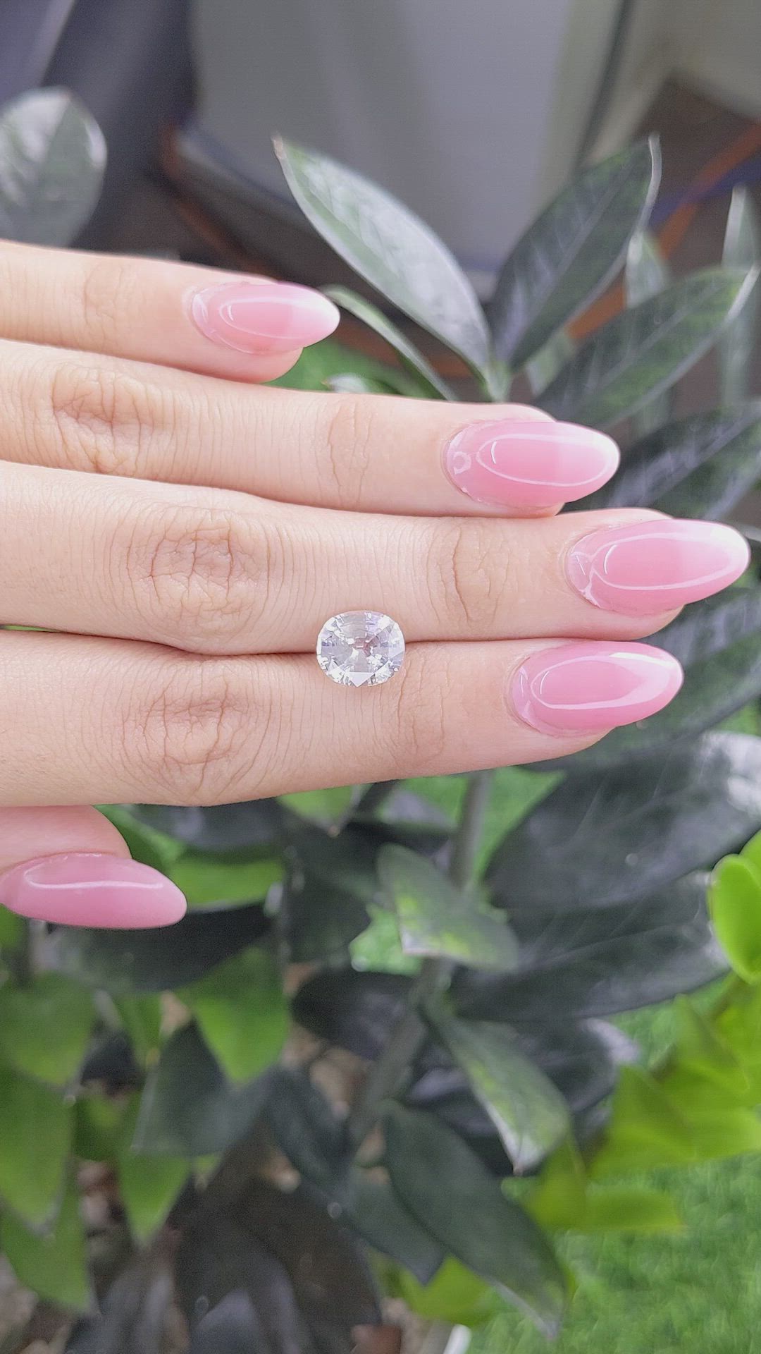 3.10 Ct. White Sapphire from Madagascar Size Video