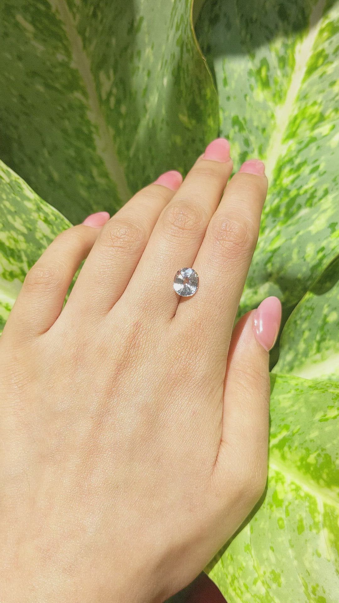 3.10 Ct. White Sapphire from Madagascar Size Video
