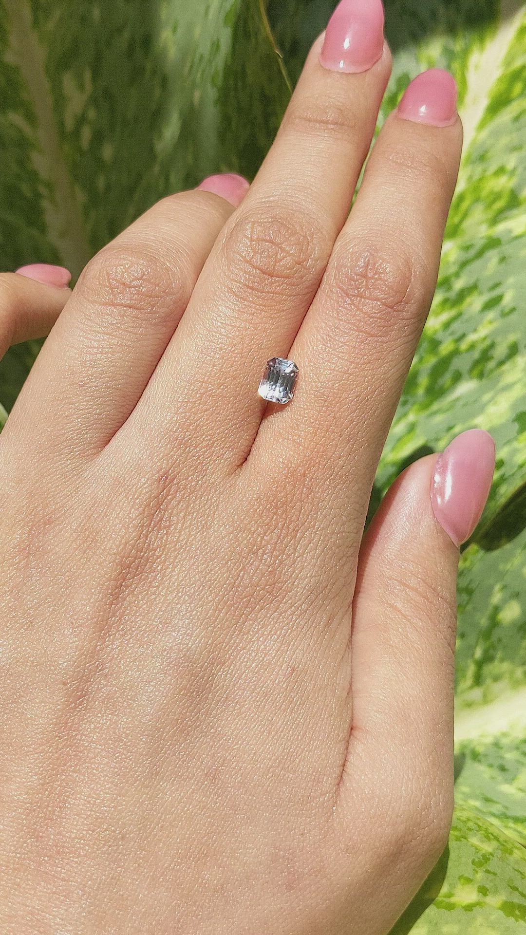 1.34 Ct. White Sapphire from Madagascar Size Video