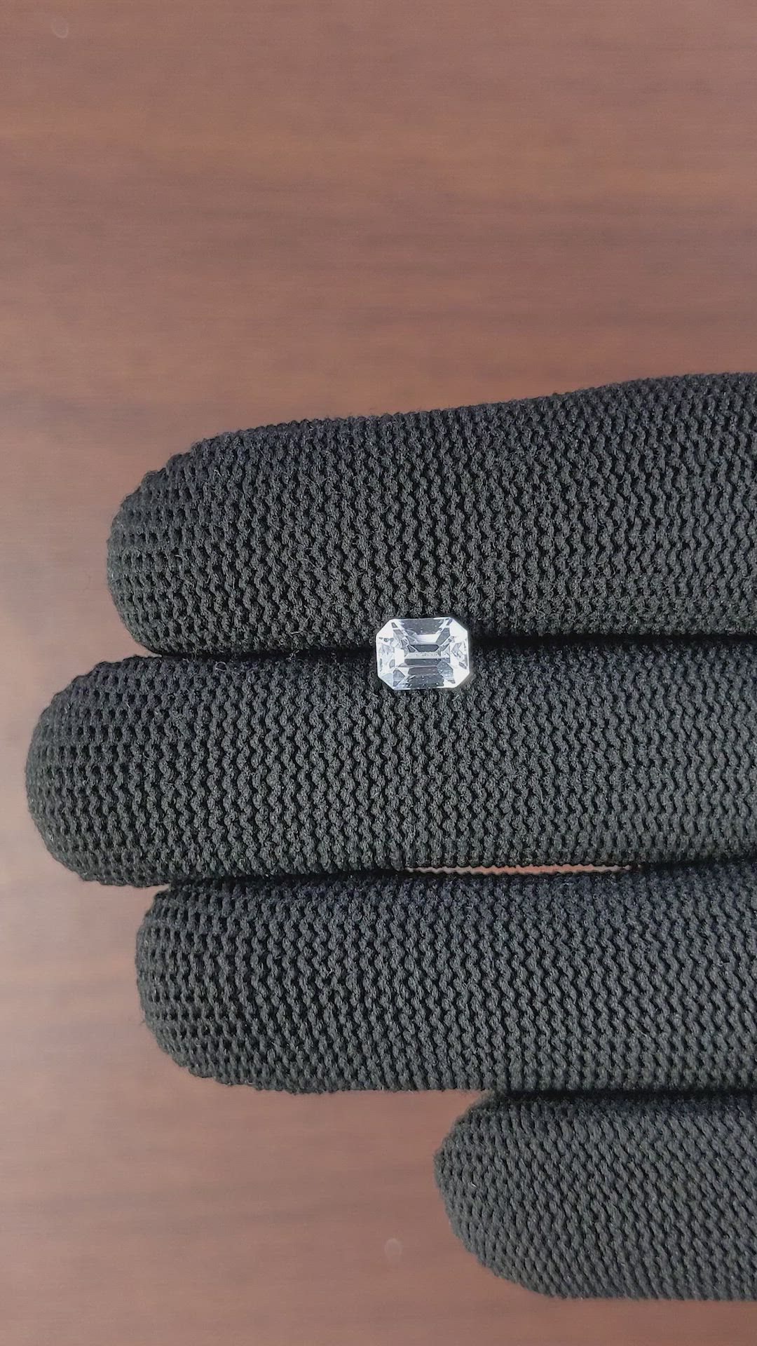 1.34 Ct. White Sapphire from Madagascar Size Video