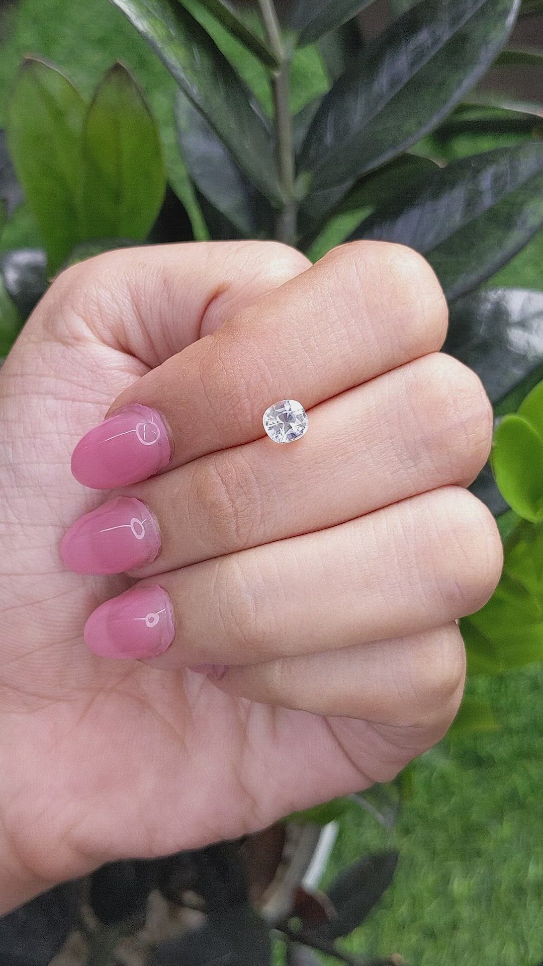 1.10 Ct. White Sapphire from Africa Size Video