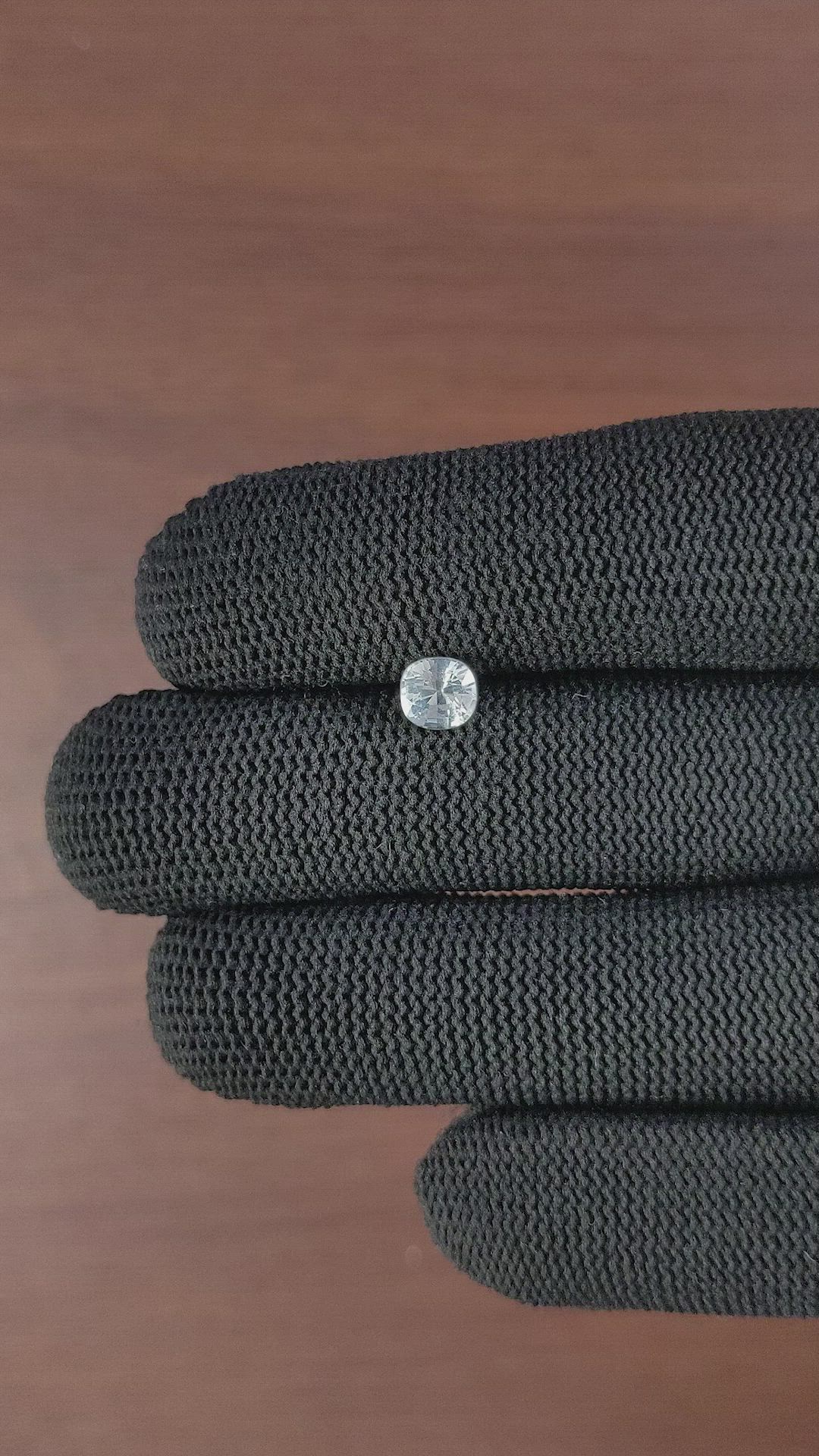1.10 Ct. White Sapphire from Africa Size Video