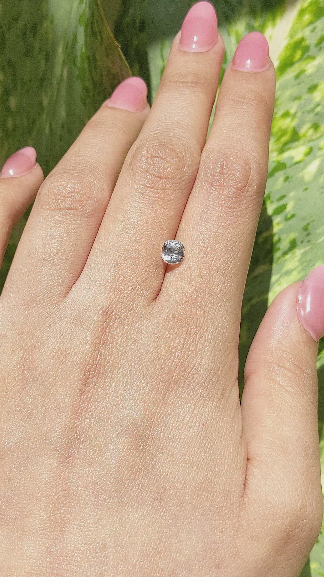 1.10 Ct. White Sapphire from Africa Size Video