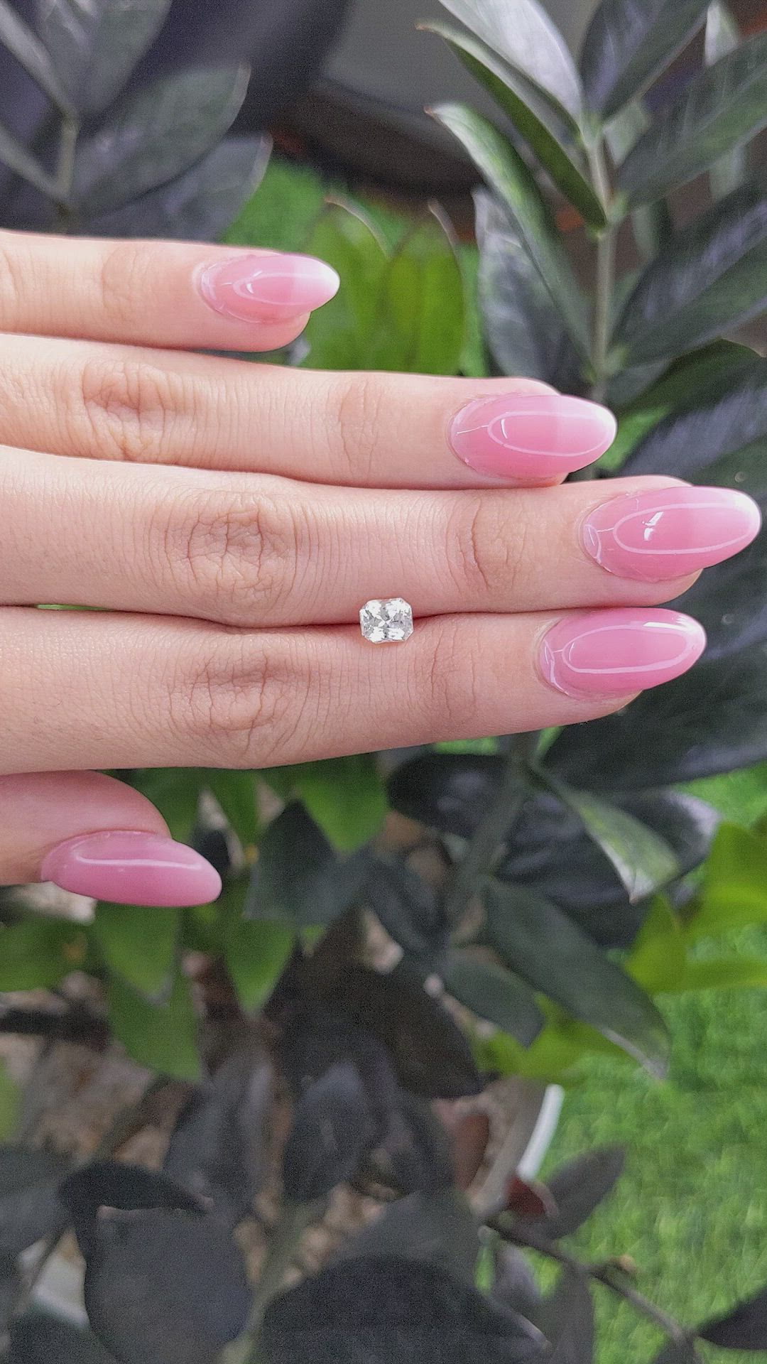 1.32 Ct. White Sapphire from Africa Size Video