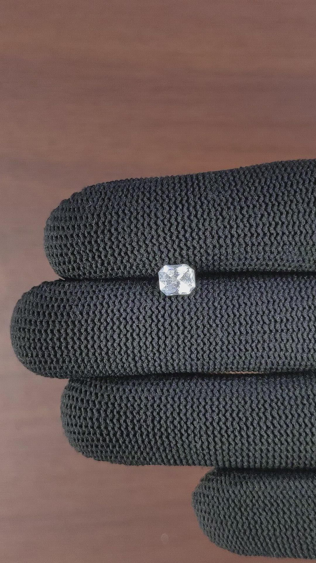 1.32 Ct. White Sapphire from Africa Size Video