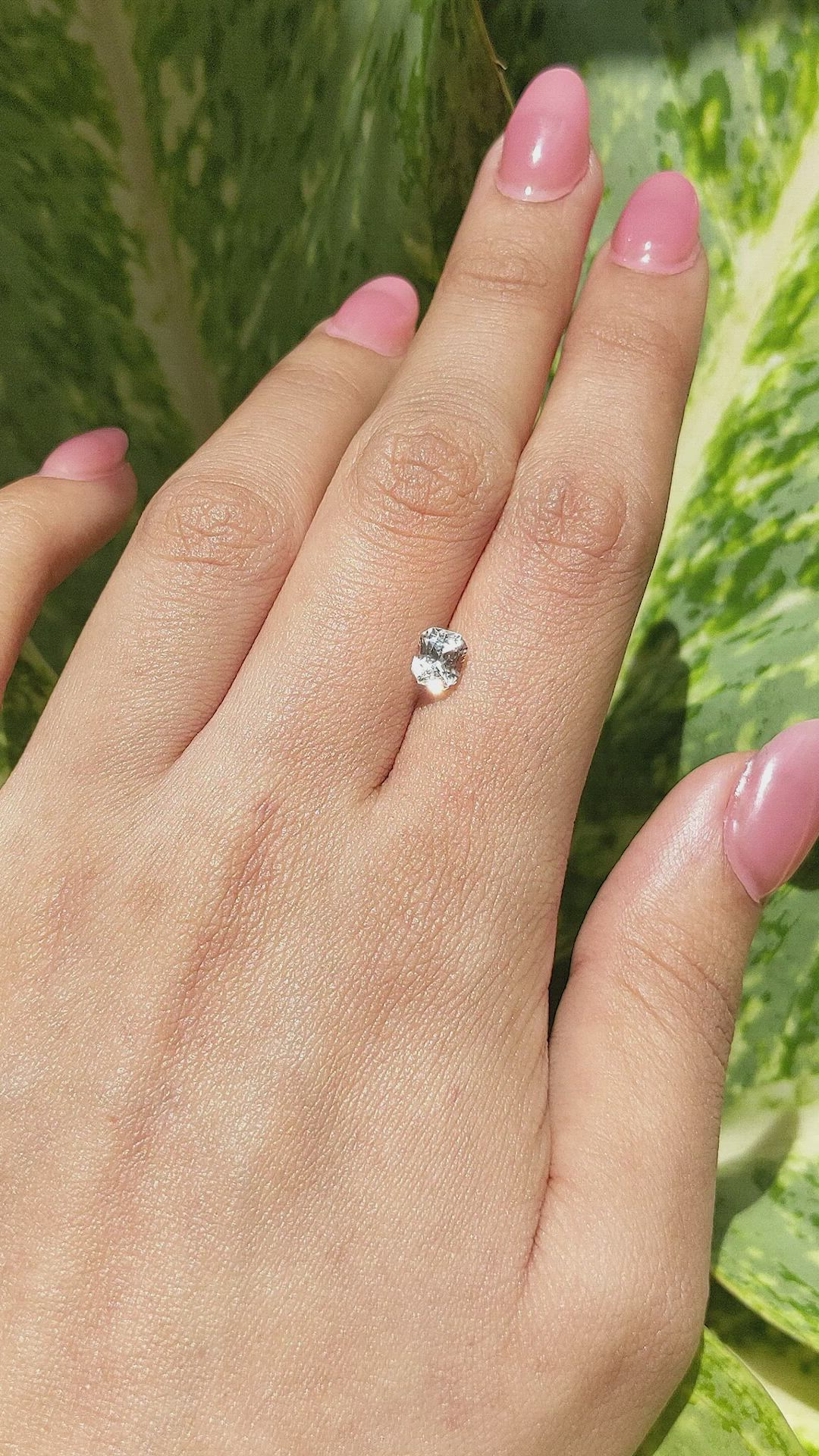 1.32 Ct. White Sapphire from Africa Size Video