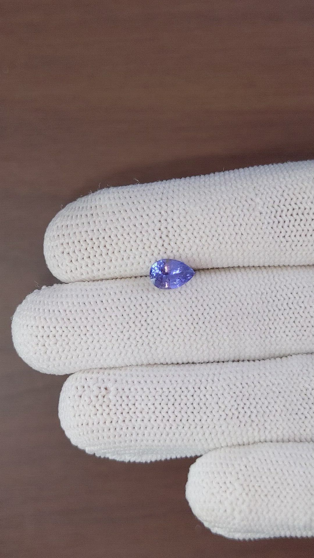 1.45 Ct. Purplish Blue Sapphire from Ceylon (Sri Lanka) Size Video