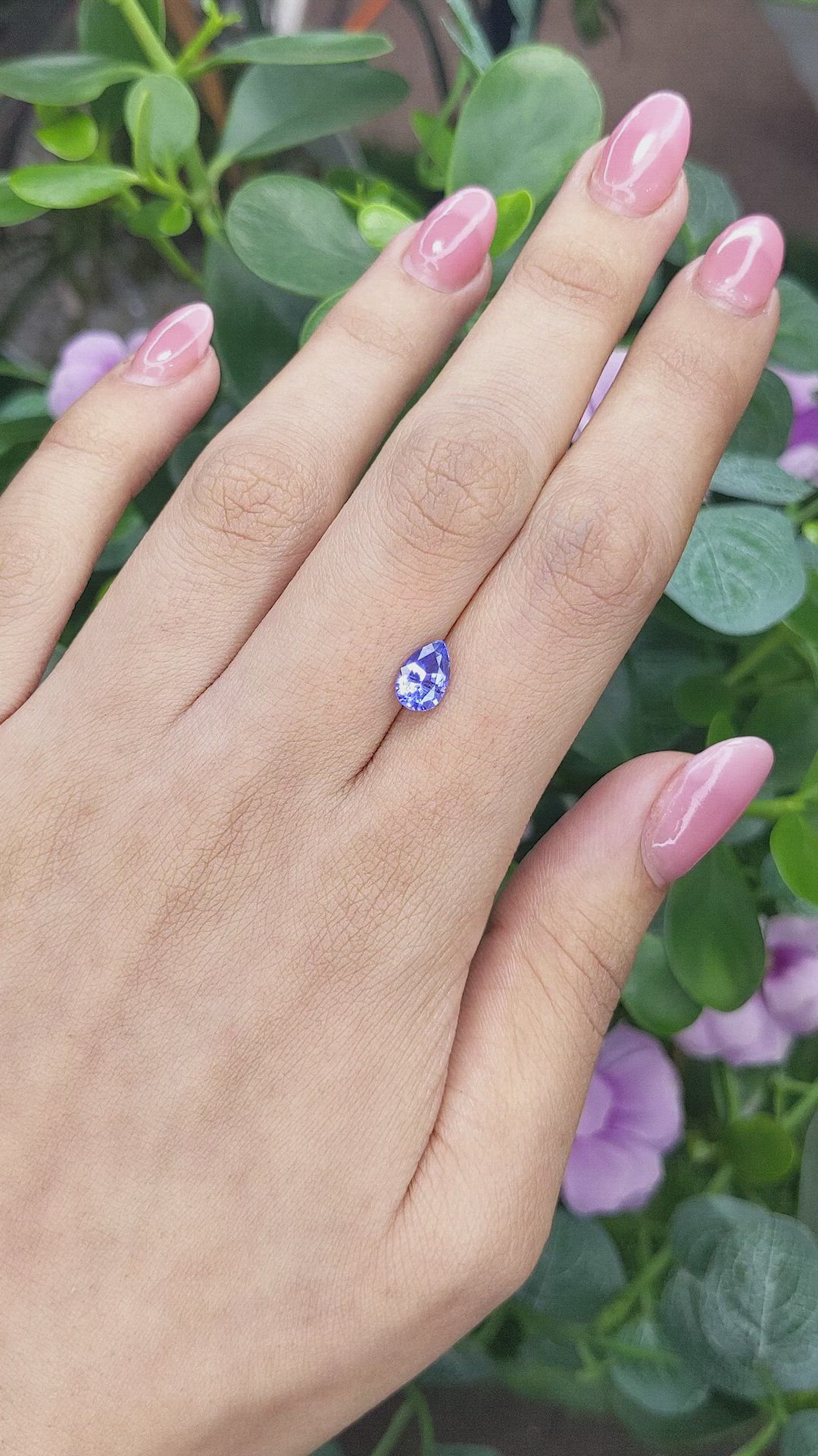 1.45 Ct. Purplish Blue Sapphire from Ceylon (Sri Lanka) Size Video