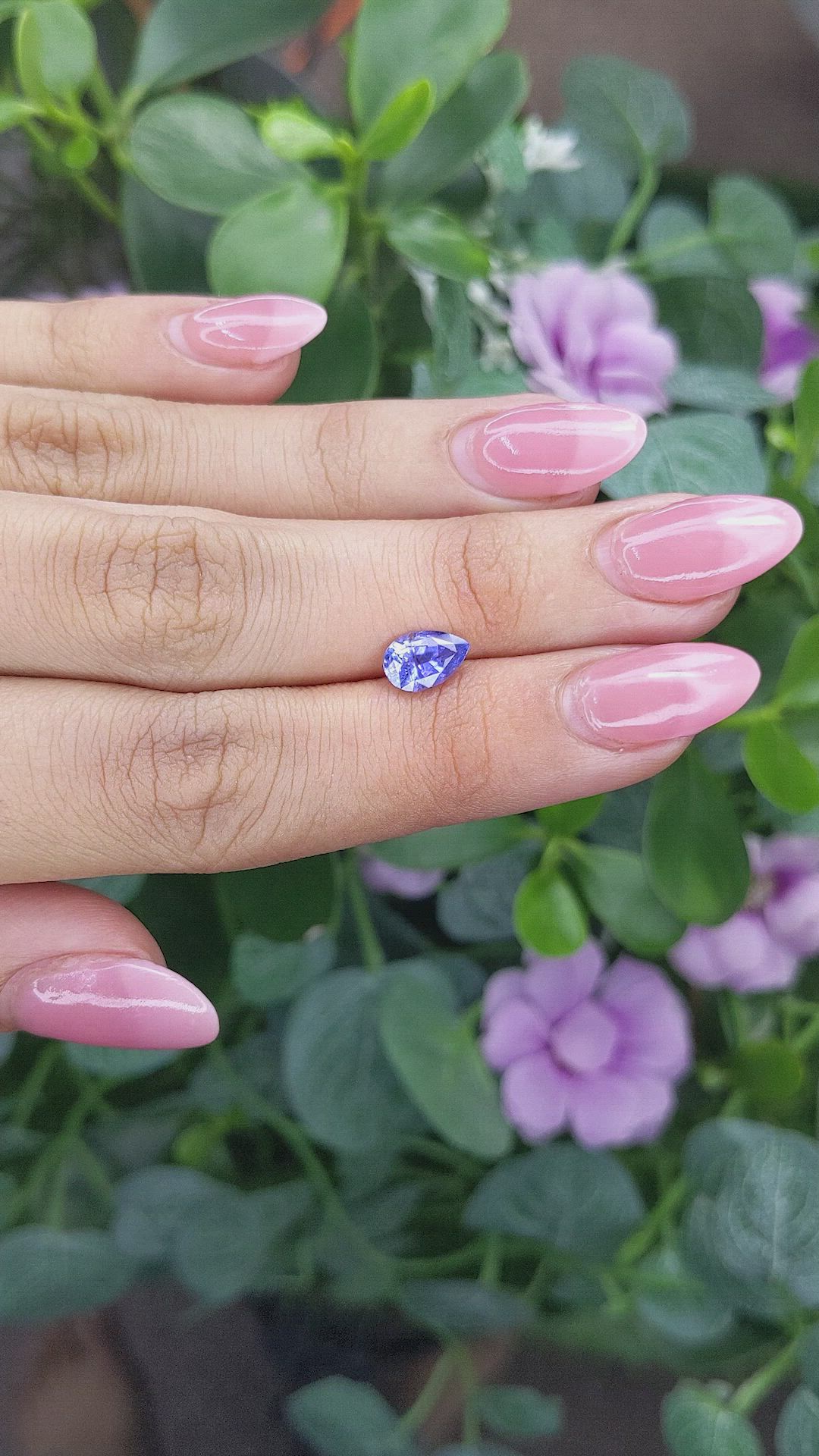 1.45 Ct. Purplish Blue Sapphire from Ceylon (Sri Lanka) Size Video