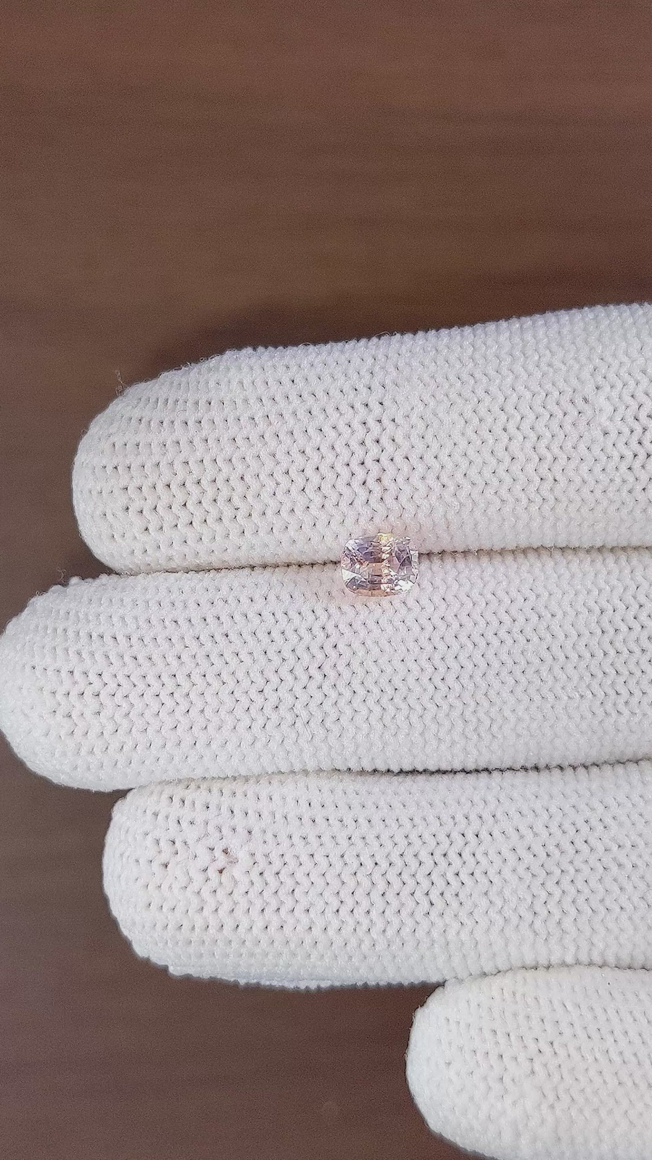 1.09 Ct. Peach Sapphire from Ceylon (Sri Lanka) Size Video