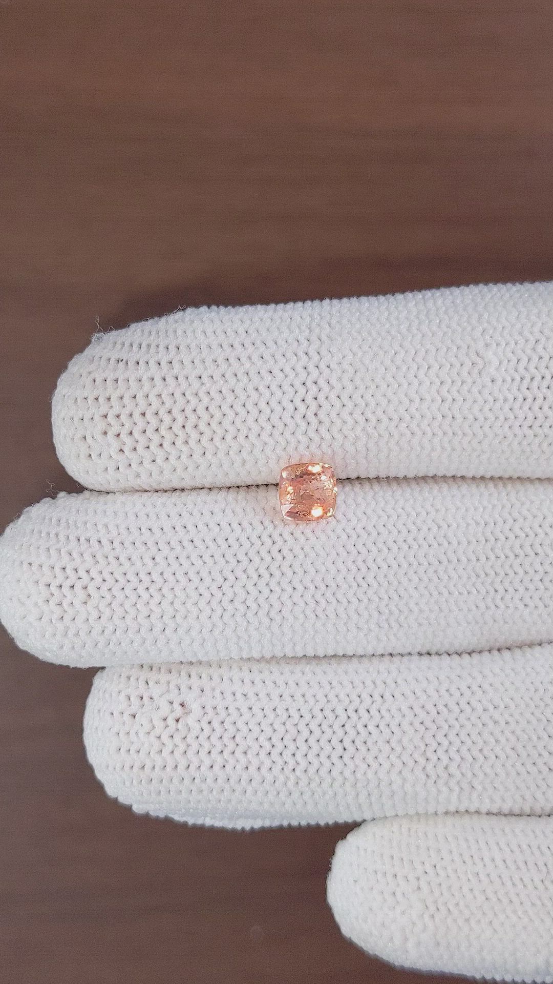 1.02 Ct. Peach Sapphire from Ceylon (Sri Lanka) Size Video
