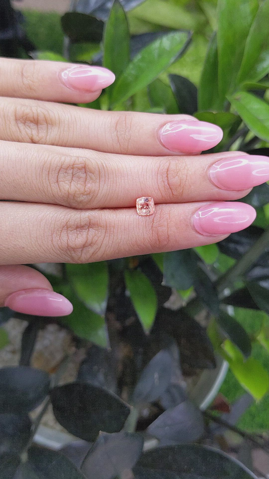 1.02 Ct. Peach Sapphire from Ceylon (Sri Lanka) Size Video