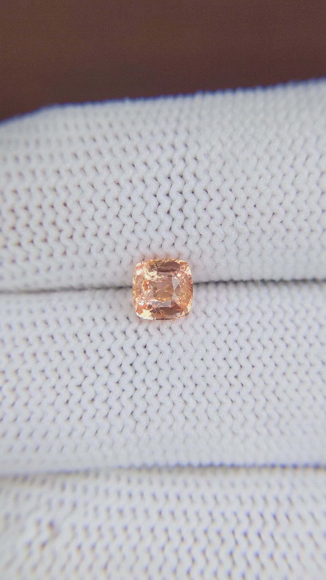 1.02 Ct. Peach Sapphire from Ceylon (Sri Lanka) Size Video
