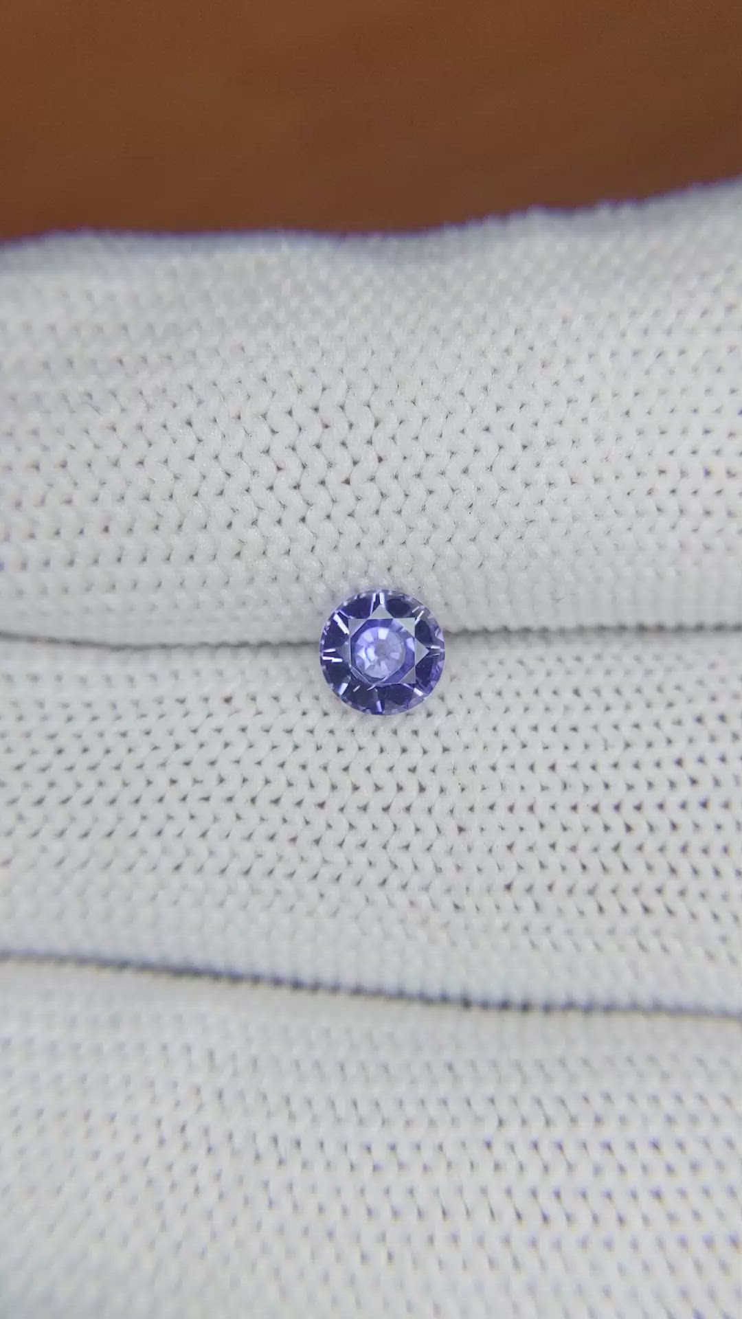 0.69 Ct. Purplish Blue Sapphire from Ceylon (Sri Lanka) Size Video