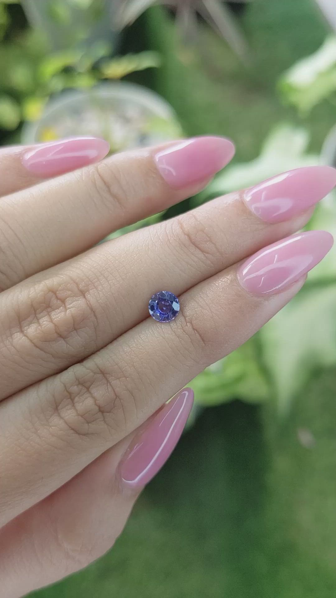 0.69 Ct. Purplish Blue Sapphire from Ceylon (Sri Lanka) Size Video