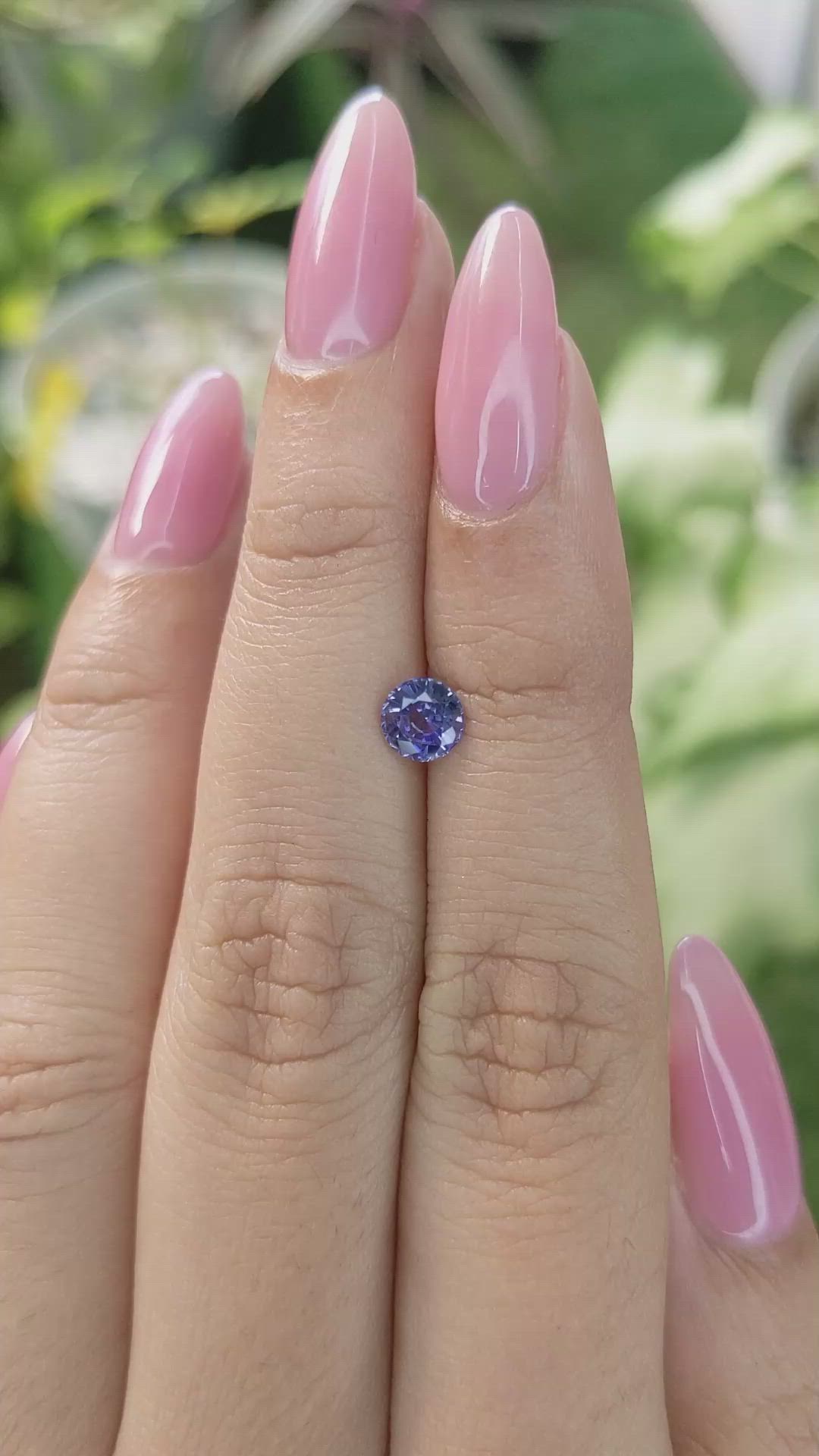 0.69 Ct. Purplish Blue Sapphire from Ceylon (Sri Lanka) Size Video