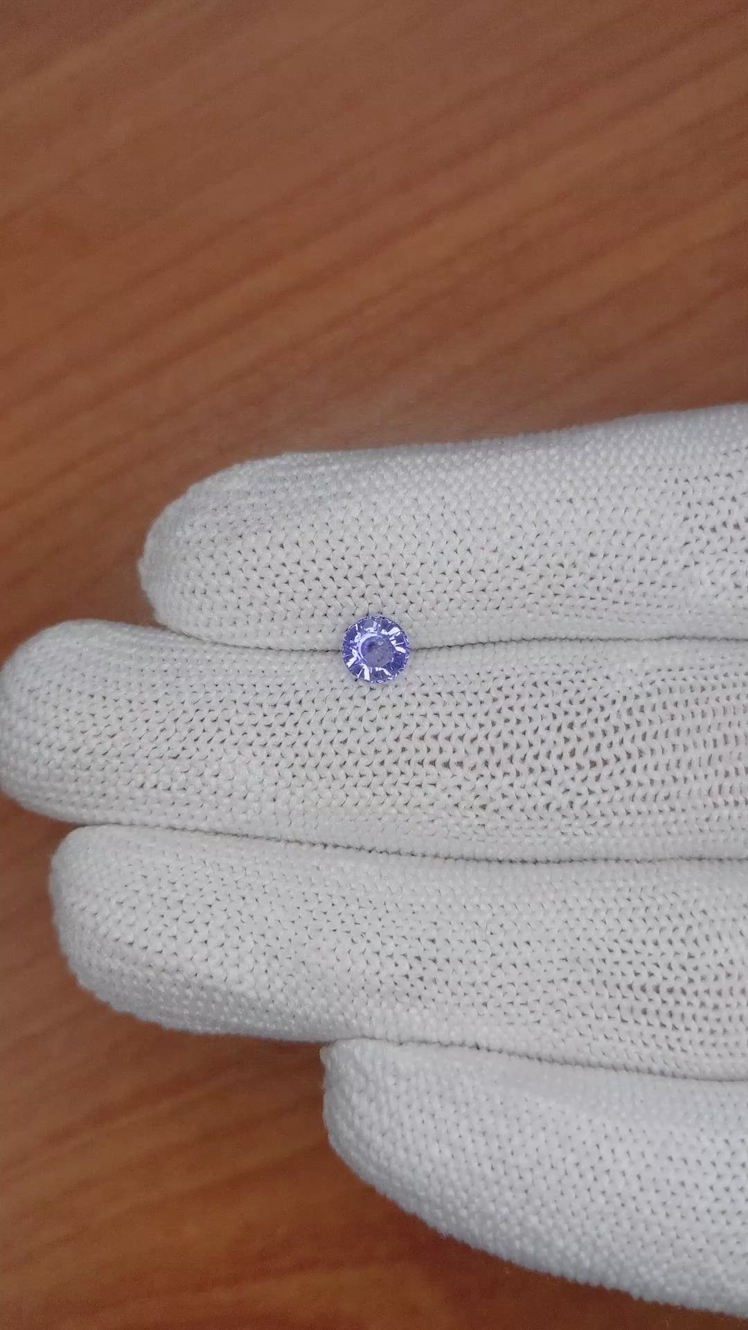 0.69 Ct. Purplish Blue Sapphire from Ceylon (Sri Lanka) Size Video