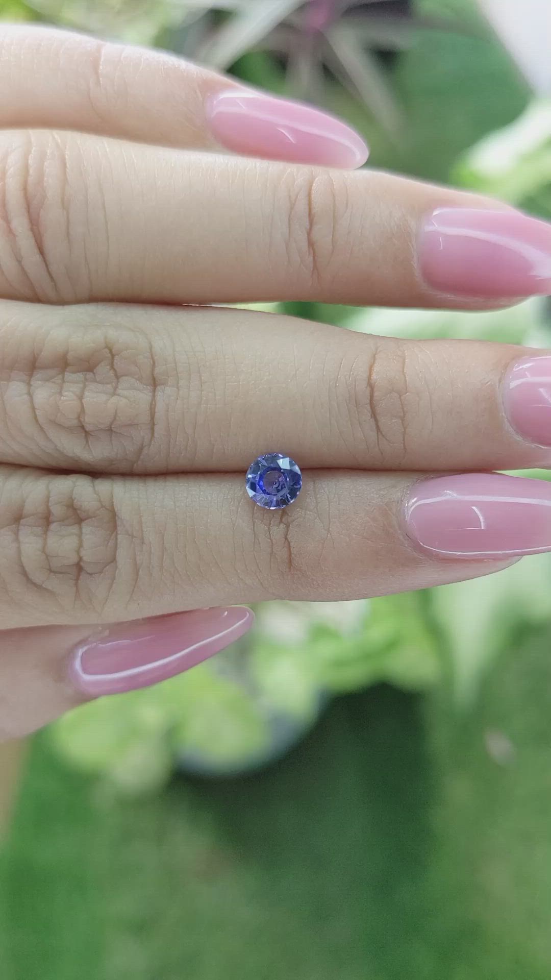 0.69 Ct. Purplish Blue Sapphire from Ceylon (Sri Lanka) Size Video