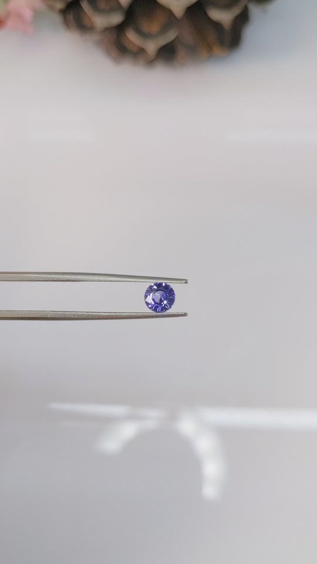 0.69 Ct. Purplish Blue Sapphire from Ceylon (Sri Lanka) Size Video