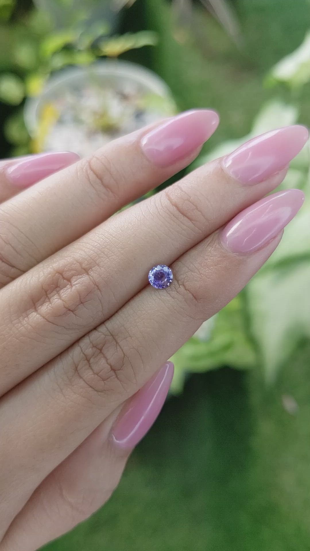 0.44 Ct. Bluish Purple Sapphire from Ceylon (Sri Lanka) Size Video