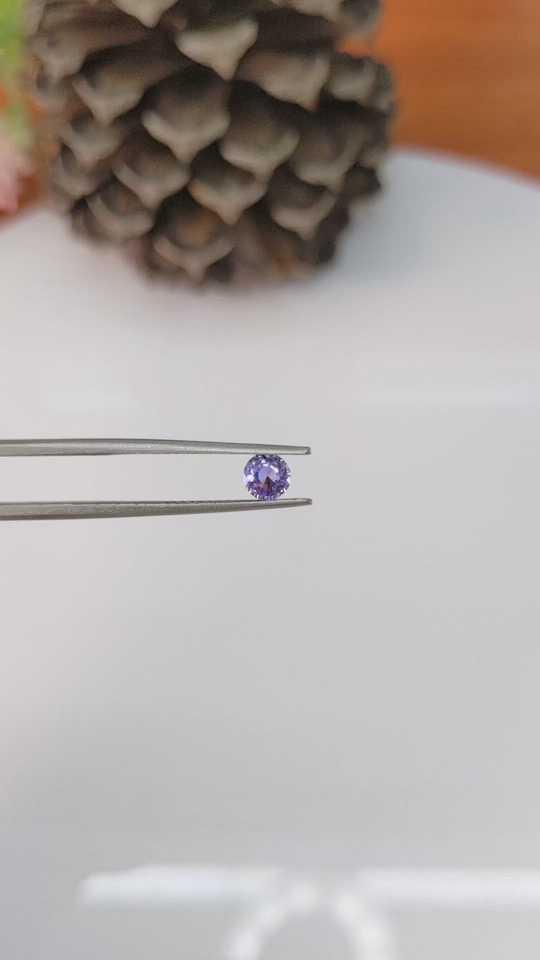 0.44 Ct. Bluish Purple Sapphire from Ceylon (Sri Lanka) Size Video