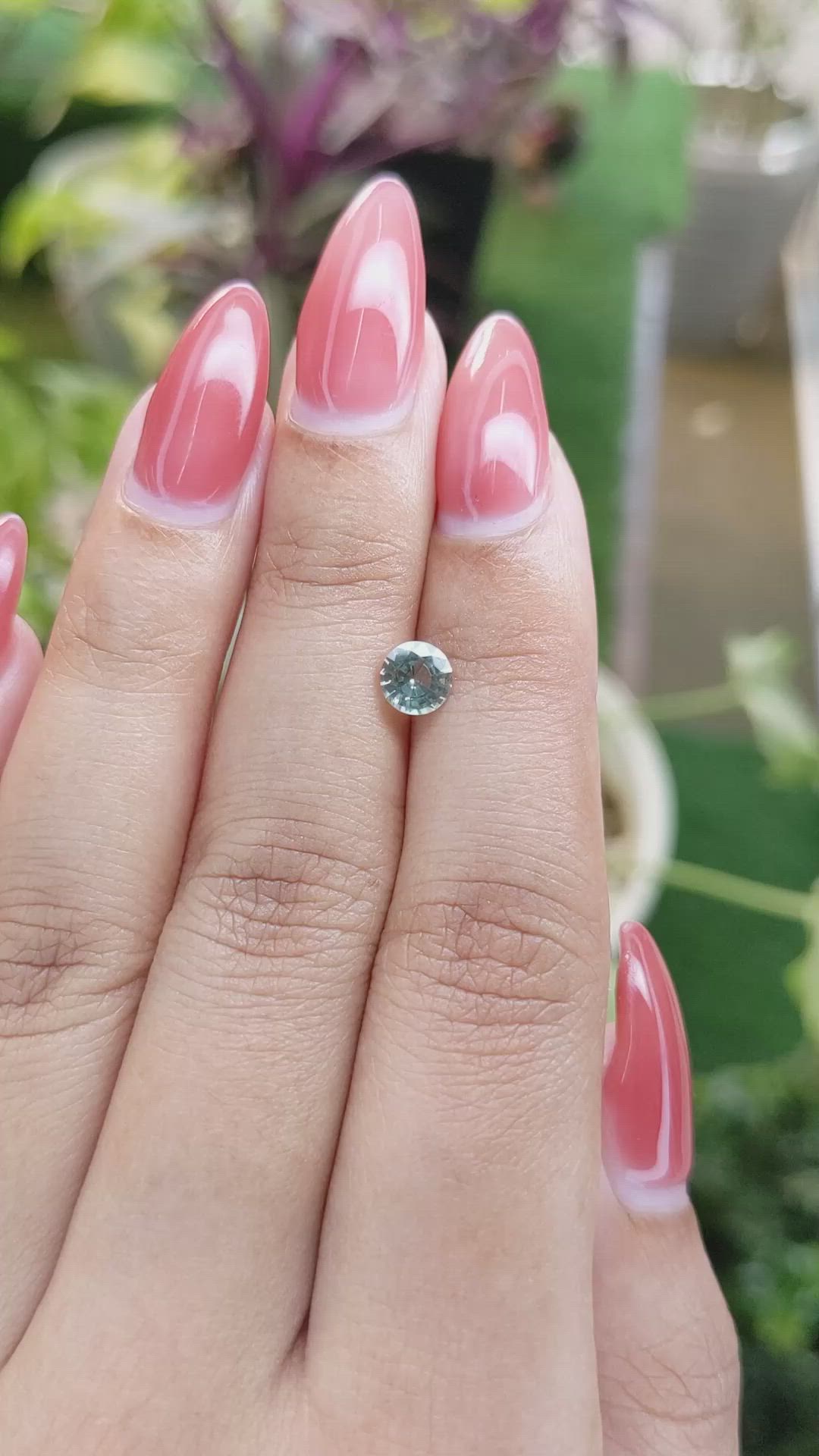 0.67 Ct. Bluish Green Sapphire from Ceylon (Sri Lanka) Size Video