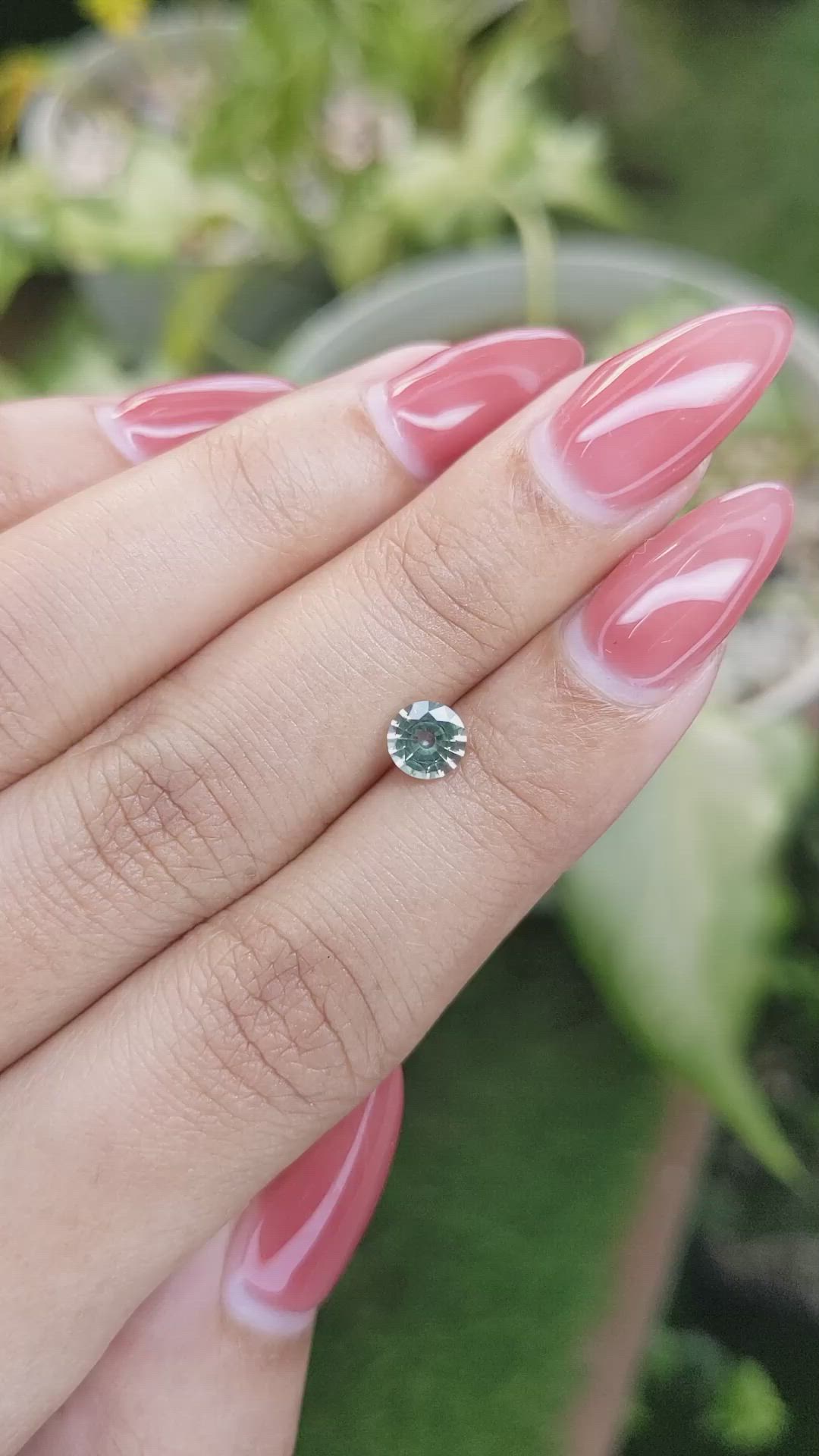 0.67 Ct. Bluish Green Sapphire from Ceylon (Sri Lanka) Size Video