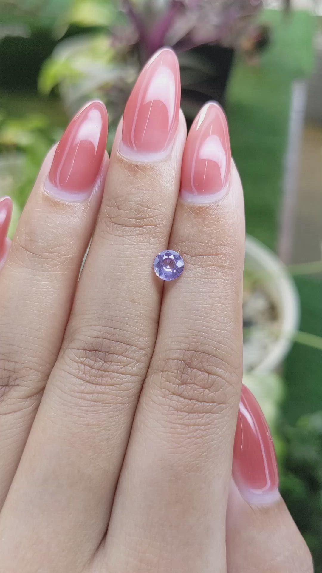 0.63 Ct. Purple Sapphire from Ceylon (Sri Lanka) Size Video