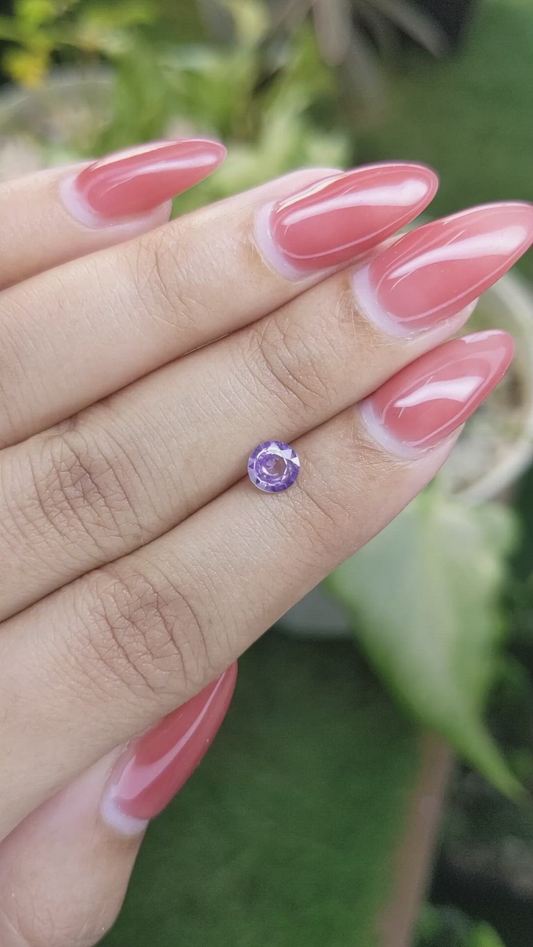 0.56 Ct. Bluish Purple Sapphire from Ceylon (Sri Lanka) Size Video