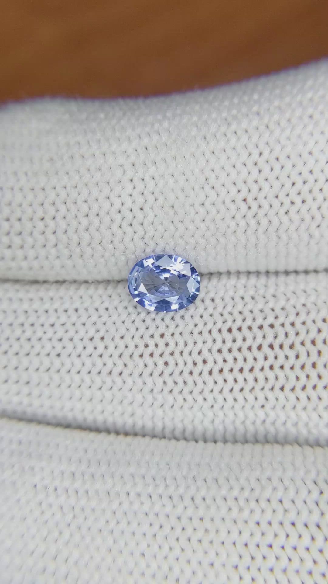 0.80 Ct. Blue Sapphire from Ceylon (Sri Lanka) Size Video