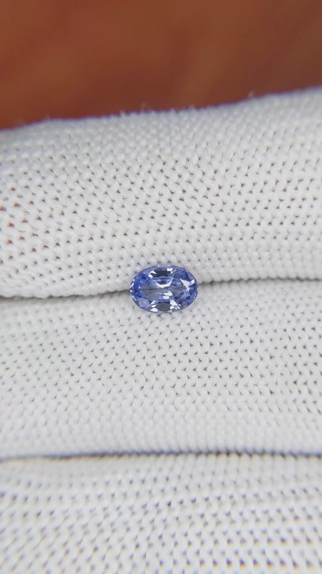 0.71 Ct. Blue Sapphire from Ceylon (Sri Lanka) Size Video