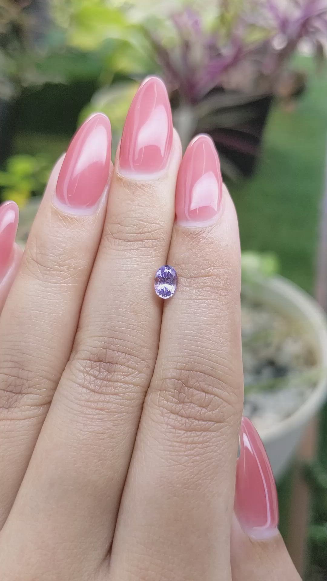 0.75 Ct. Bluish Purple Sapphire from Ceylon (Sri Lanka) Size Video