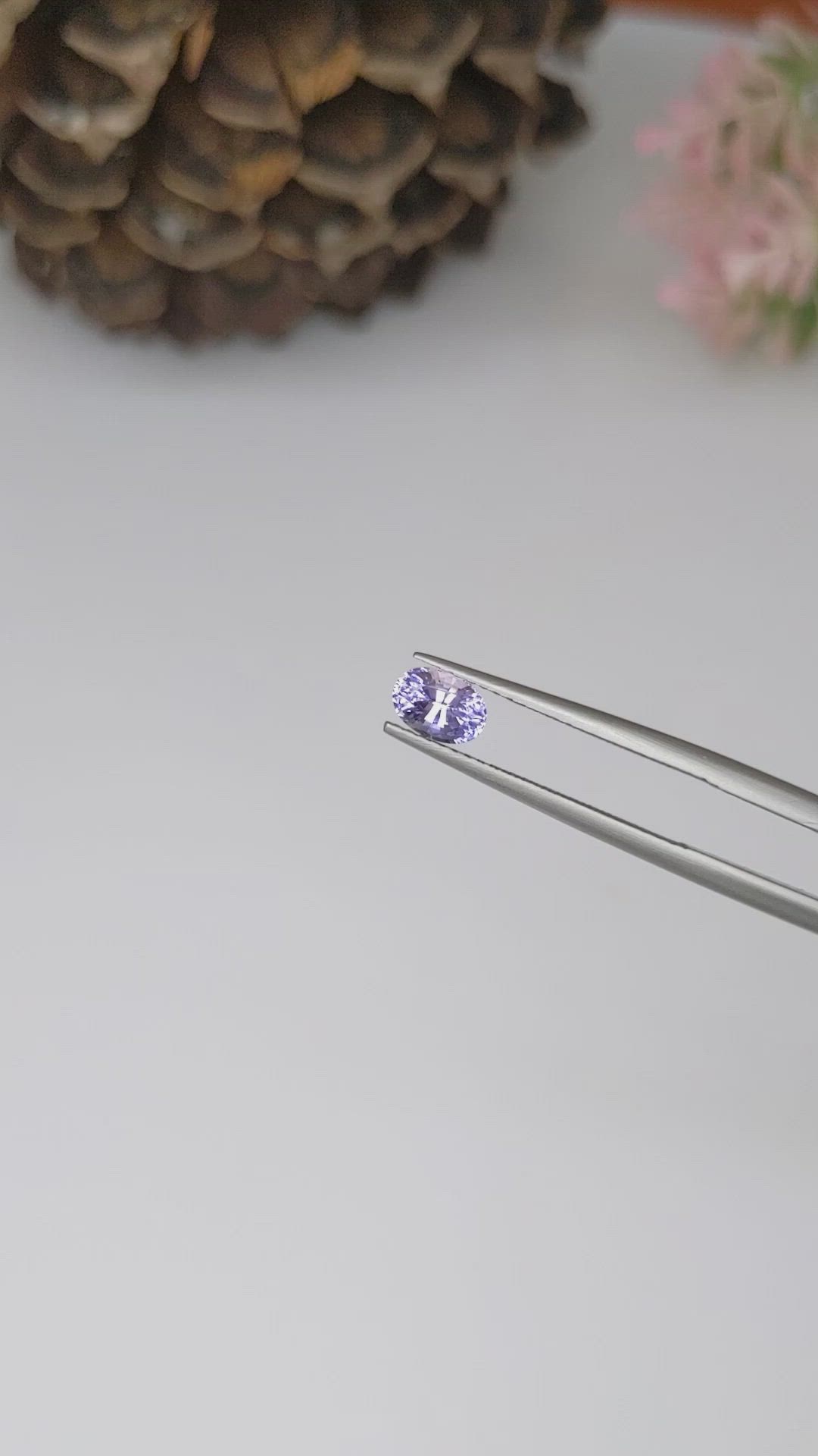 0.75 Ct. Bluish Purple Sapphire from Ceylon (Sri Lanka) Size Video