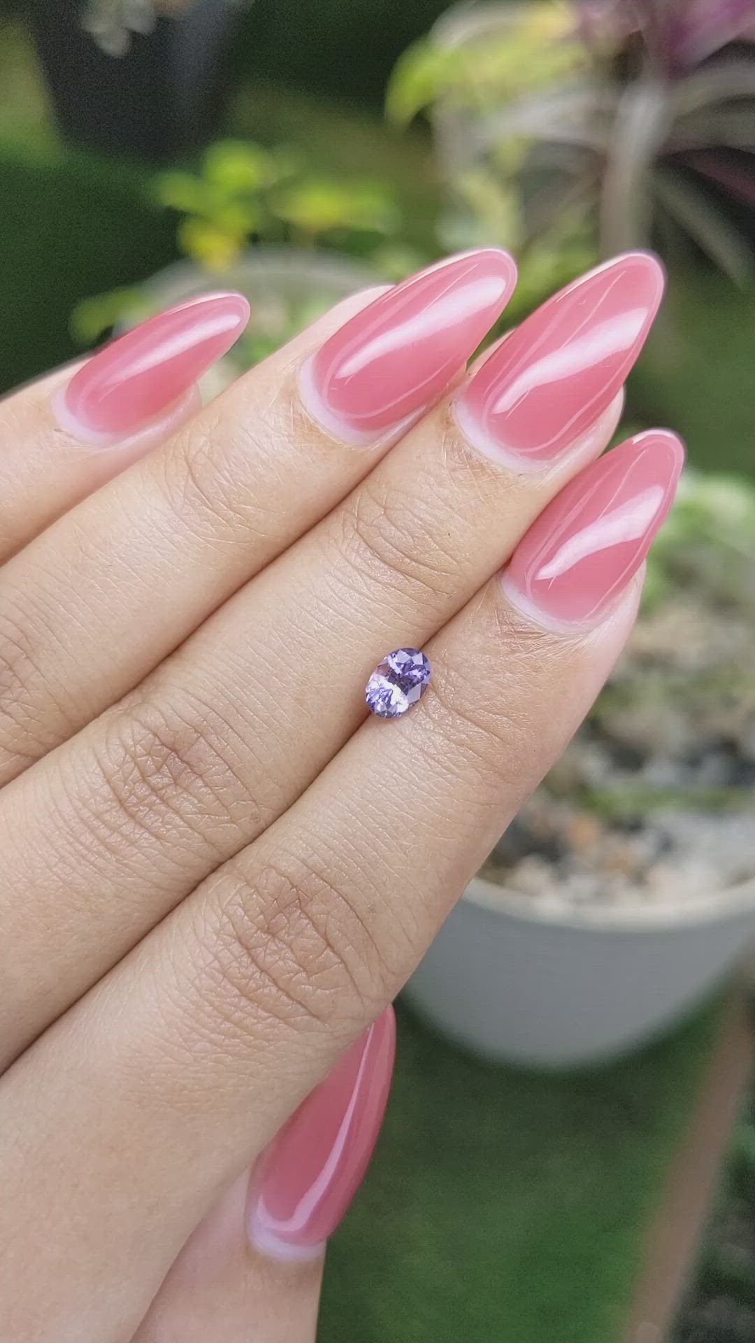 0.75 Ct. Bluish Purple Sapphire from Ceylon (Sri Lanka) Size Video