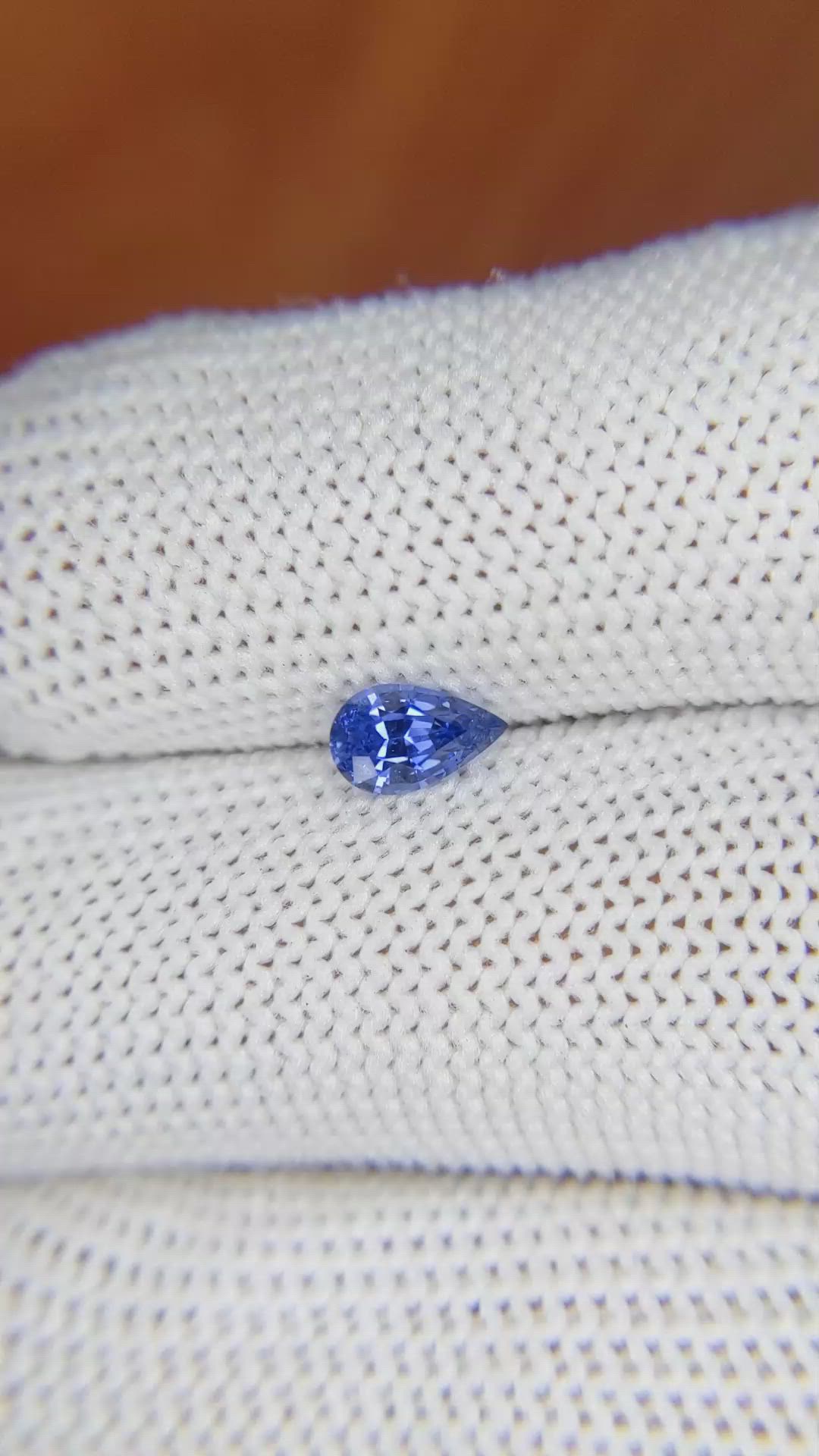 0.55 Ct. Blue Sapphire from Ceylon (Sri Lanka) Size Video