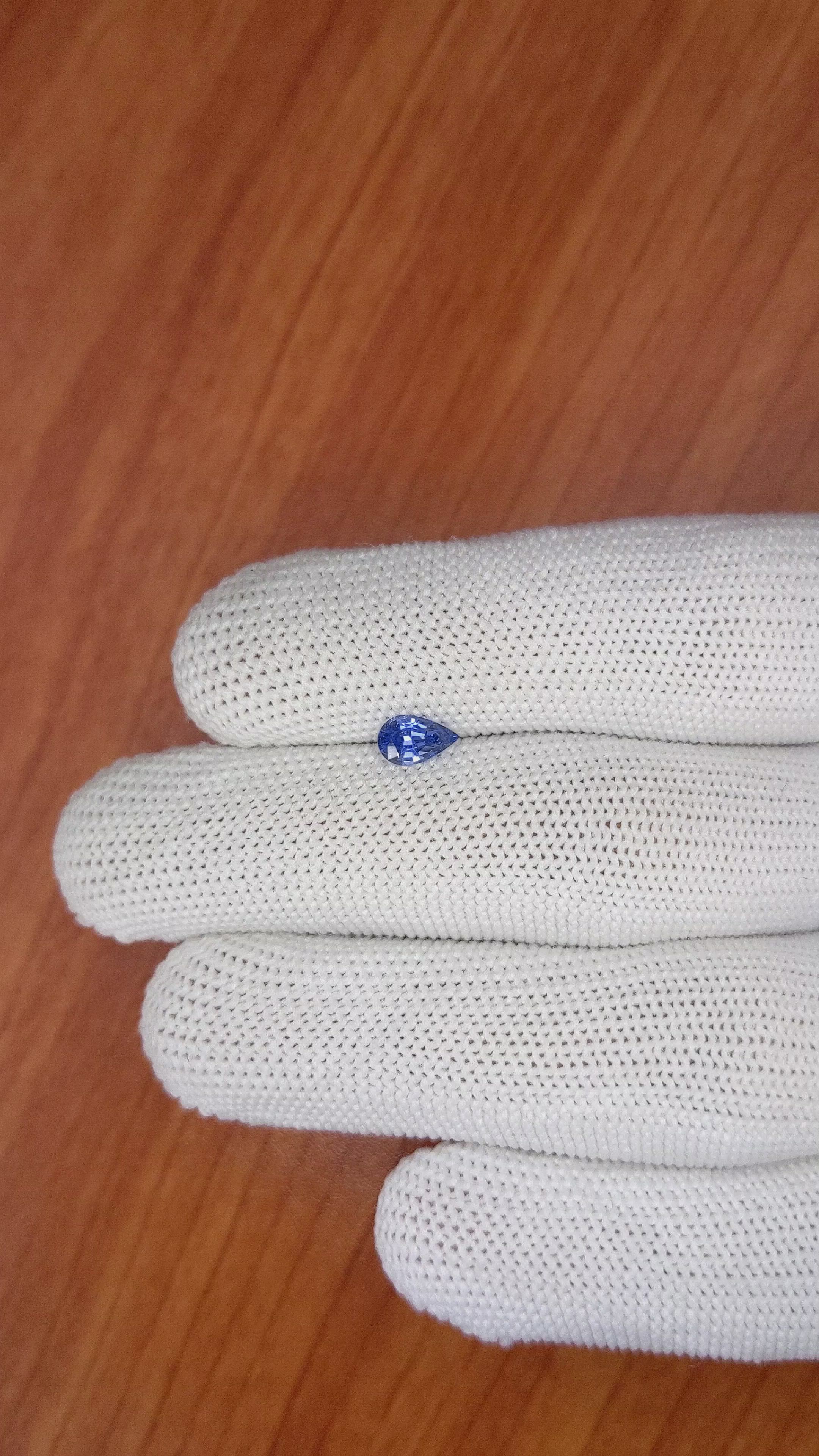 0.55 Ct. Blue Sapphire from Ceylon (Sri Lanka) Size Video