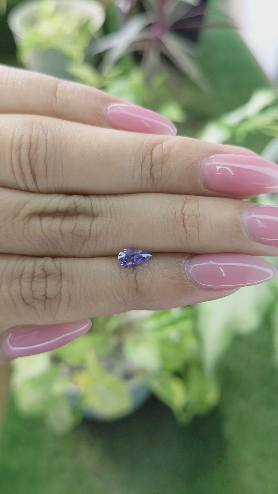 0.65 Ct. Violet Sapphire from Ceylon (Sri Lanka) Size Video