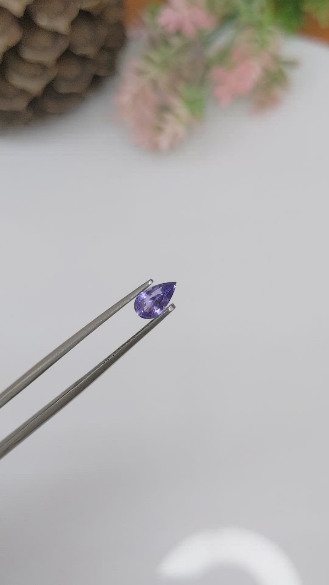 0.65 Ct. Violet Sapphire from Ceylon (Sri Lanka) Size Video