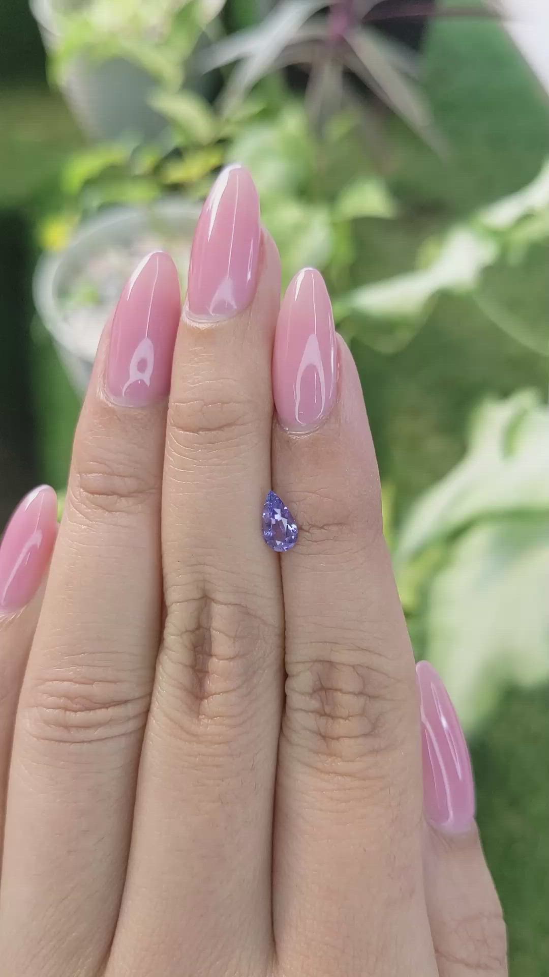0.65 Ct. Violet Sapphire from Ceylon (Sri Lanka) Size Video