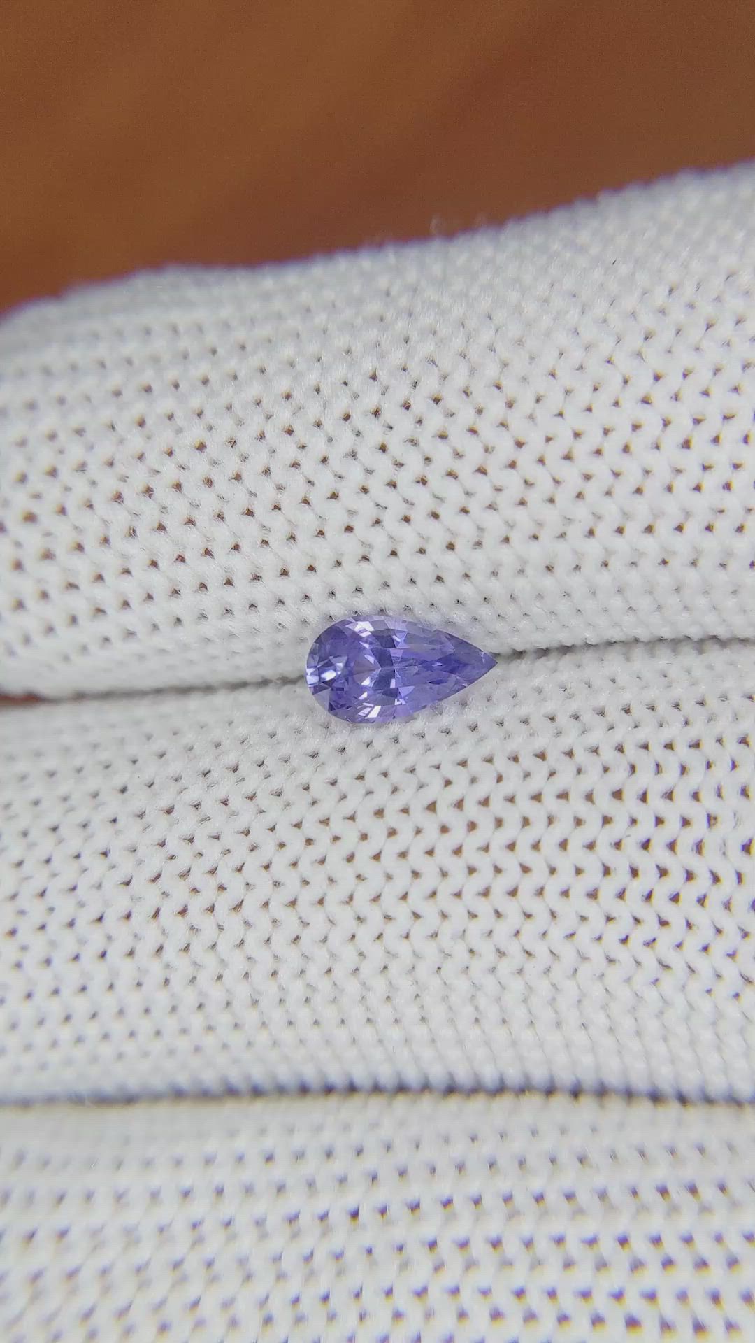 0.65 Ct. Violet Sapphire from Ceylon (Sri Lanka) Size Video